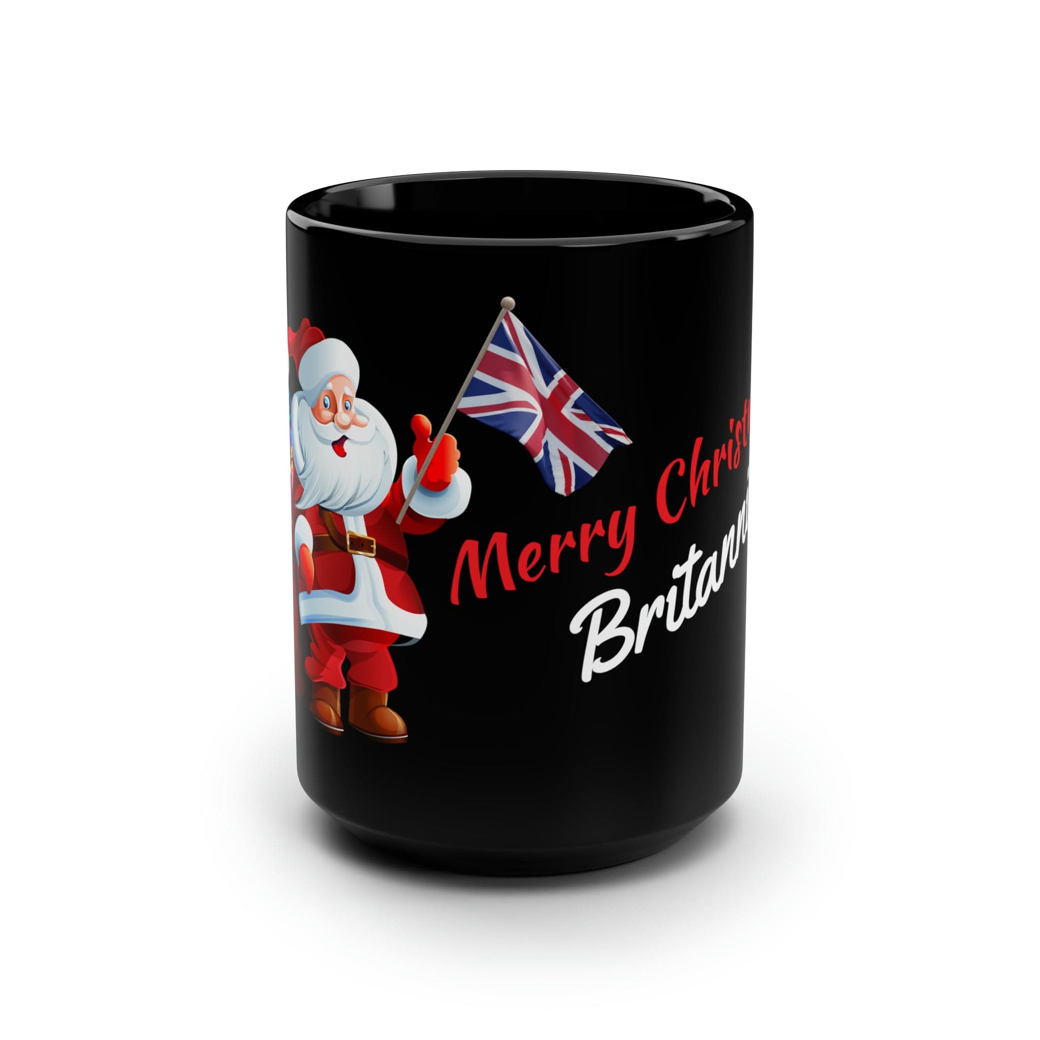 Printify Mug 15oz Christmas wishes to Britannia on Black Mug with outstanding design