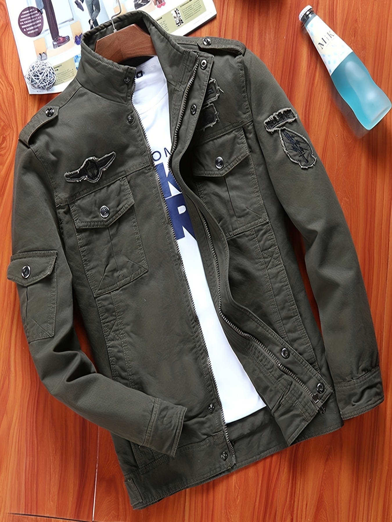 Sophie Store Timeless Style Meets Utility: Men's Classic Design Windbreaker Cargo Jacket for Spring and Fall