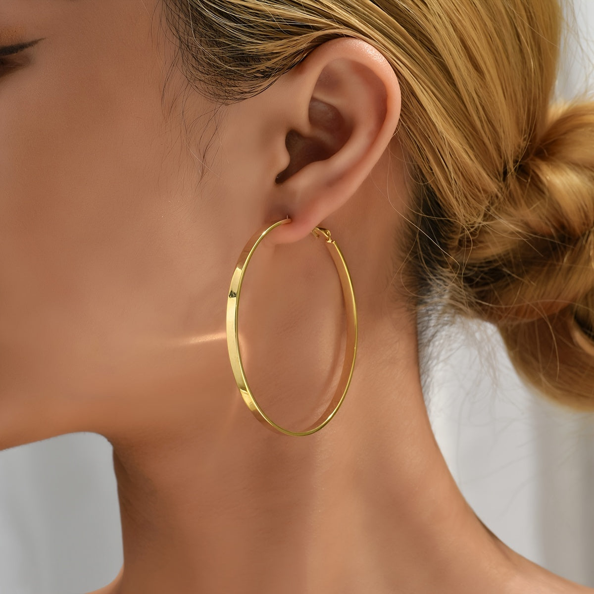 Trendy Golden Plated Hoop Earrings For Women Party