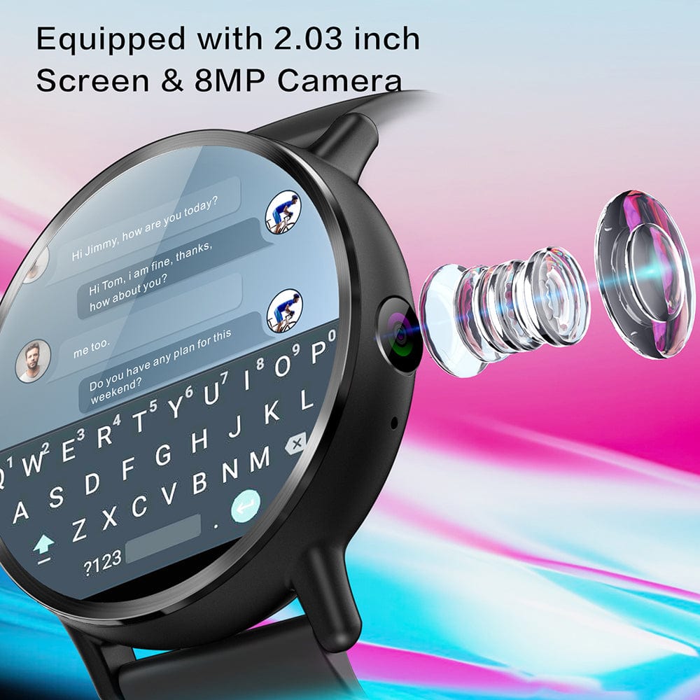 tradecastle android Black Big screen Android 4G smart watch phone