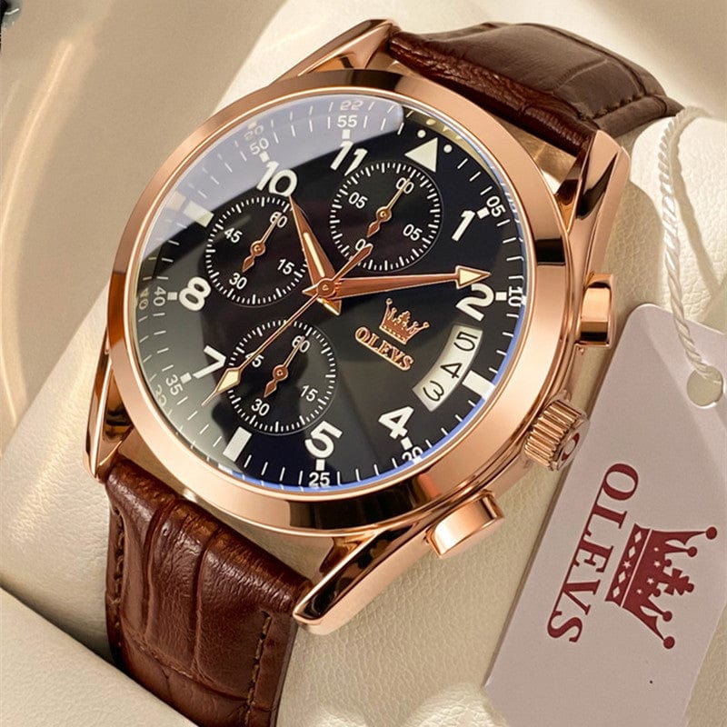 tradecastle mens OLEVS Luxury Mens Watches Waterproof Luminous Quartz