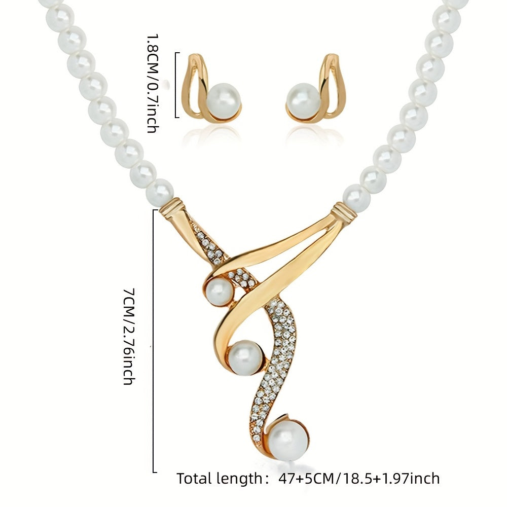 Women's Freshwater Pearl Earrings & Necklaces Jewelry Set For Wife Sister Friends