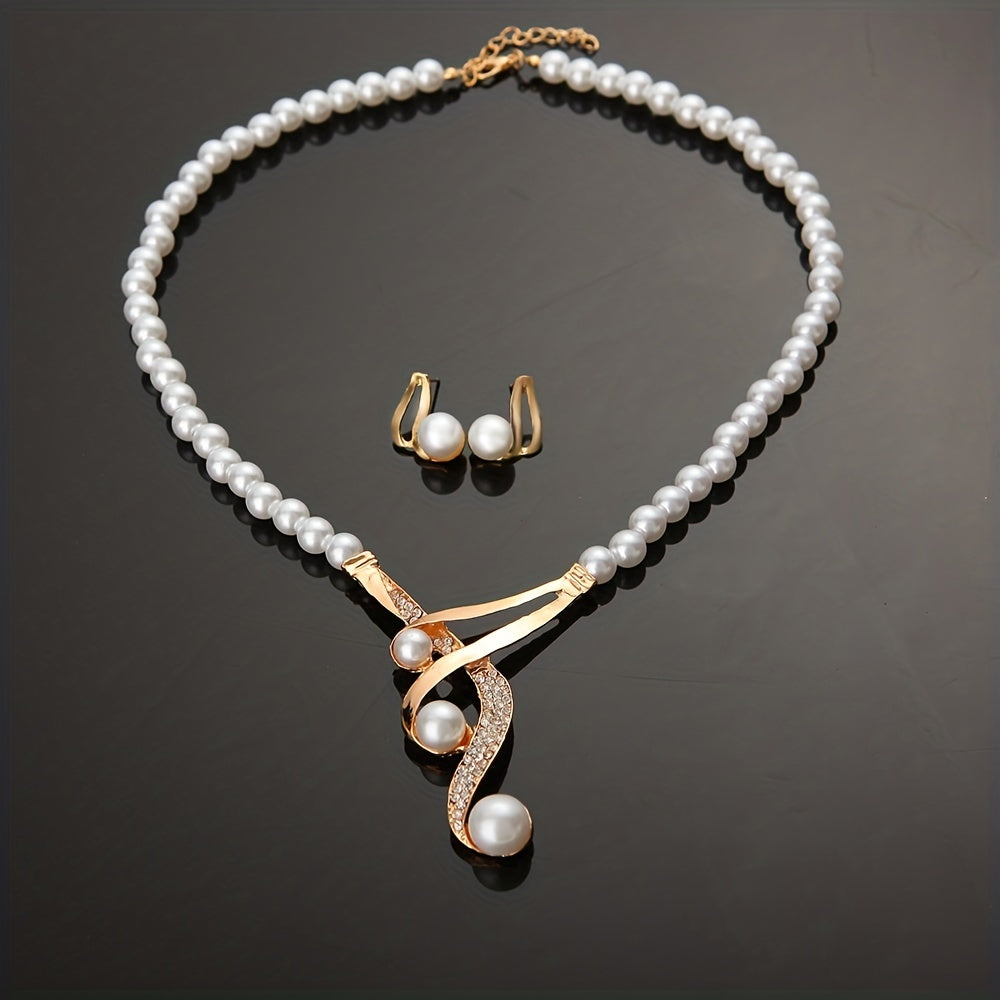 Women's Freshwater Pearl Earrings & Necklaces Jewelry Set For Wife Sister Friends
