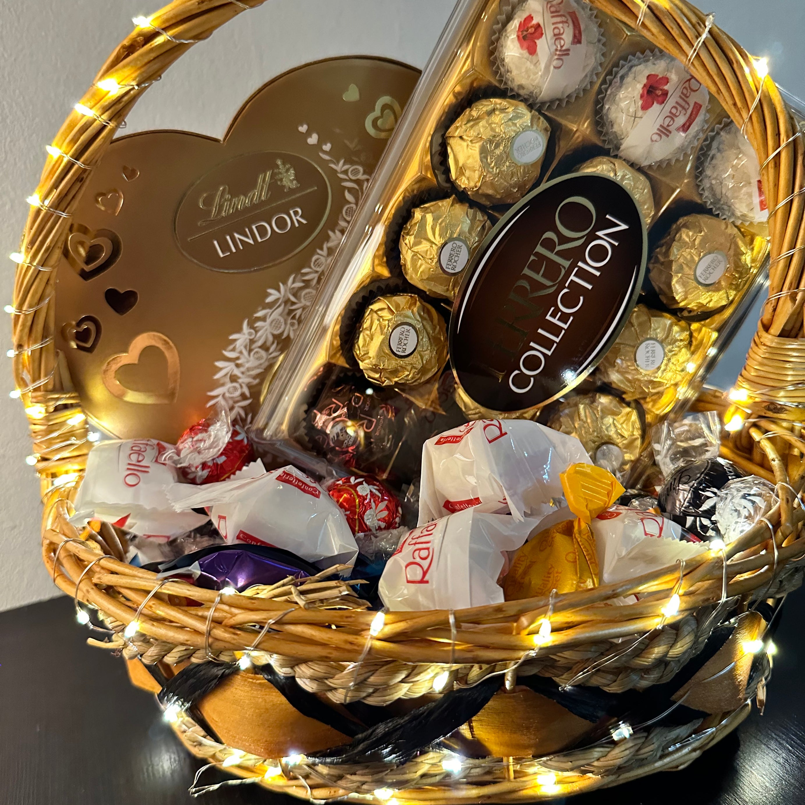 Valentine's Bliss Bucket: A Symphony of Sweets, Chocolates, Dazzling Earrings, and LED Elegance - A Perfect Gift of Love