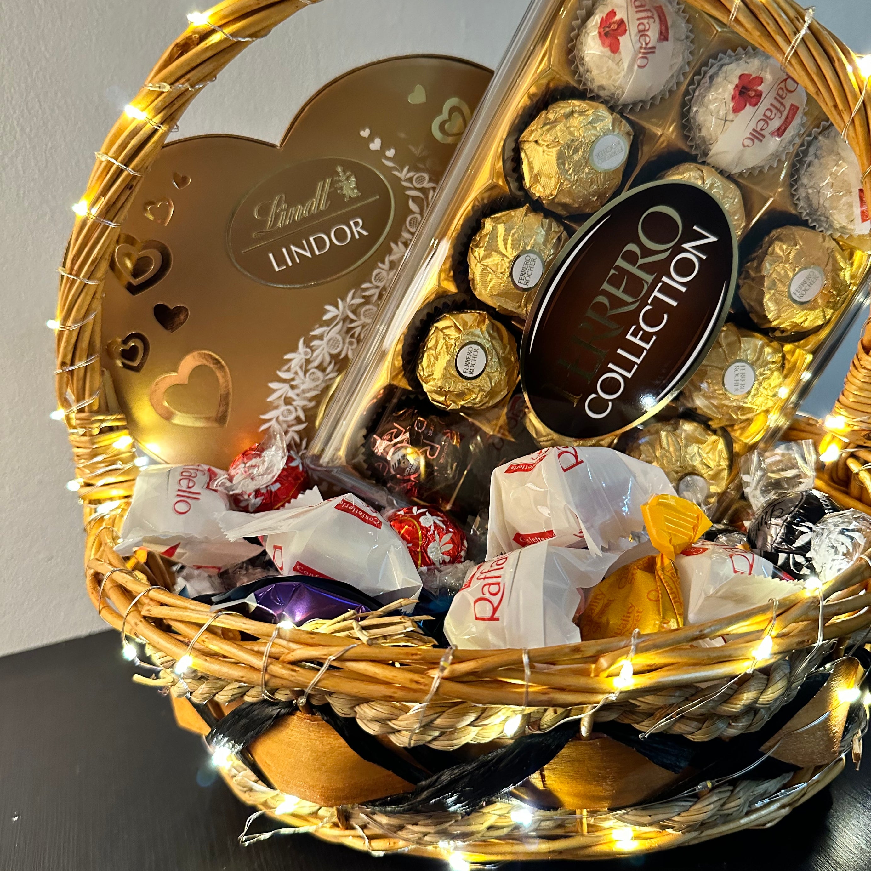 Valentine's Bliss Bucket: A Symphony of Sweets, Chocolates, Dazzling Earrings, and LED Elegance - A Perfect Gift of Love