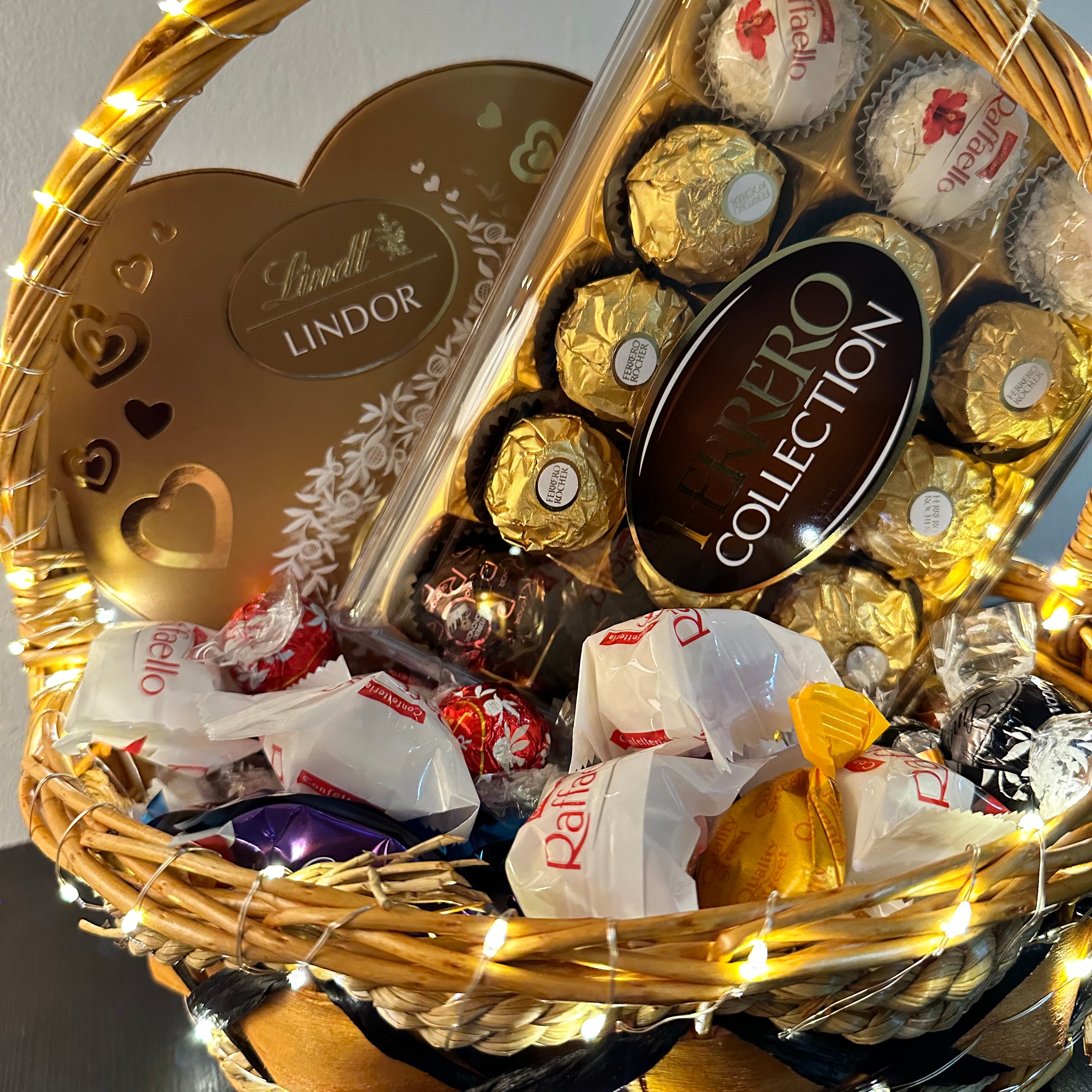 Valentine's Bliss Bucket: A Symphony of Sweets, Chocolates, Dazzling Earrings, and LED Elegance - A Perfect Gift of Love