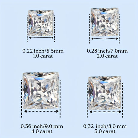 0.5-1.0ct Moissanite 4-Prong Stud Earrings 18K Gold Plated 925 Silver Wedding Engagement Party Decor For Women Girls 1Pair