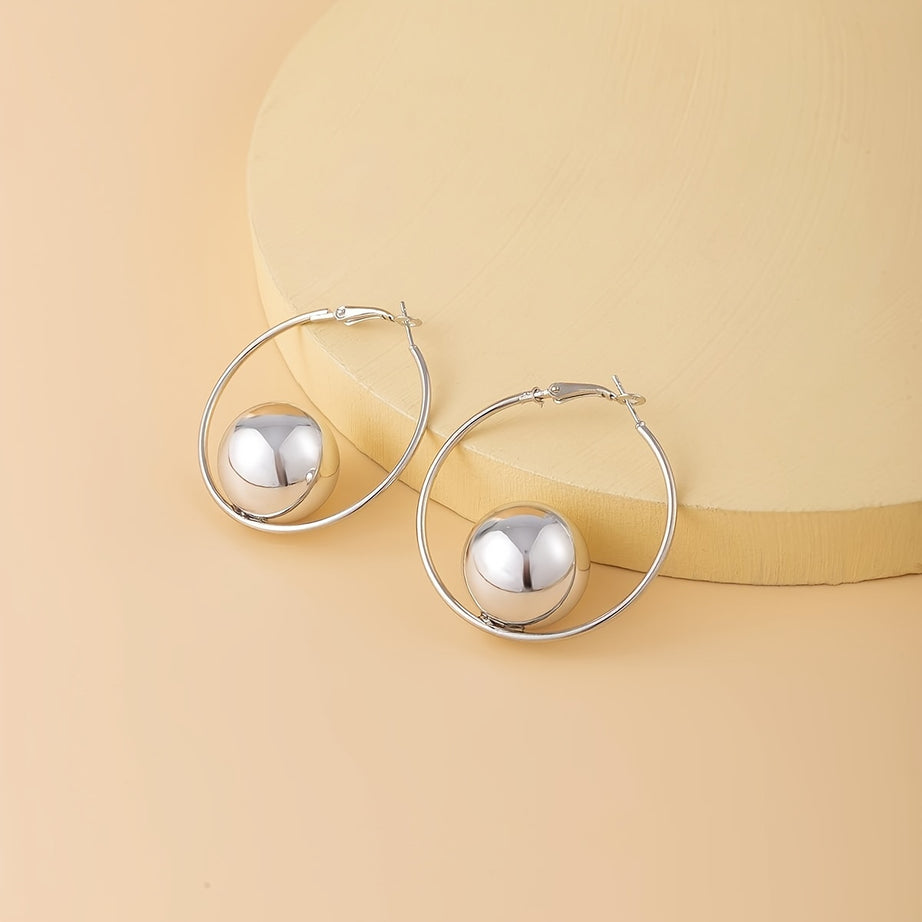 1 Pair Of Earrings + 1 Necklace Stylish Jewelry Set 14k Gold Plated Inlaid Artificial Pearl Golden Or Silvery Make Your Call Party Decor