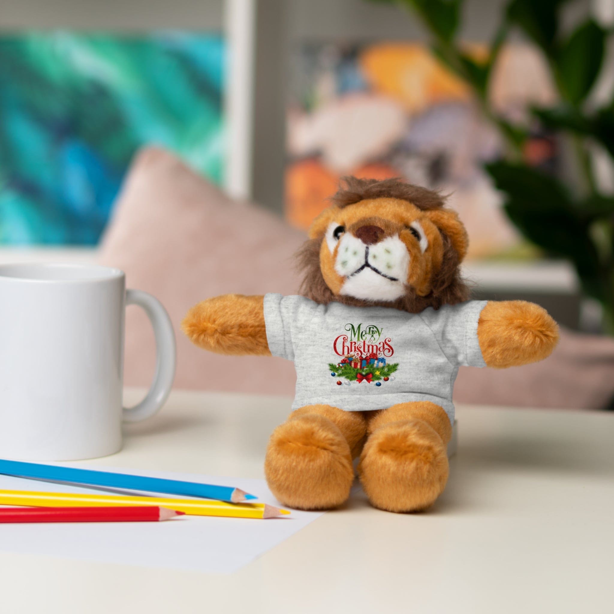 Printify Accessories Cuddly Christmas Companions: Stuffed Animals Adorned in Festive Tee Designs for Holiday Cheer!