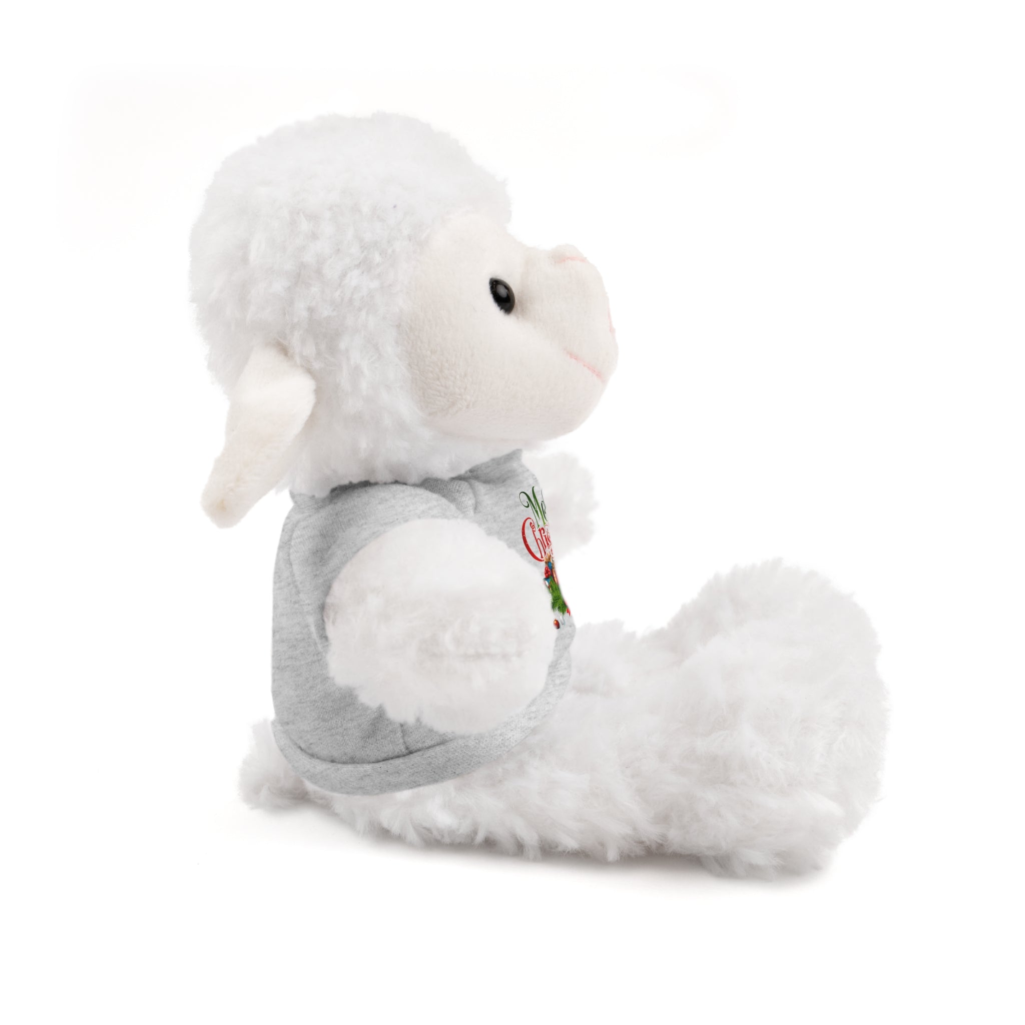 Printify Accessories Cuddly Christmas Companions: Stuffed Animals Adorned in Festive Tee Designs for Holiday Cheer!