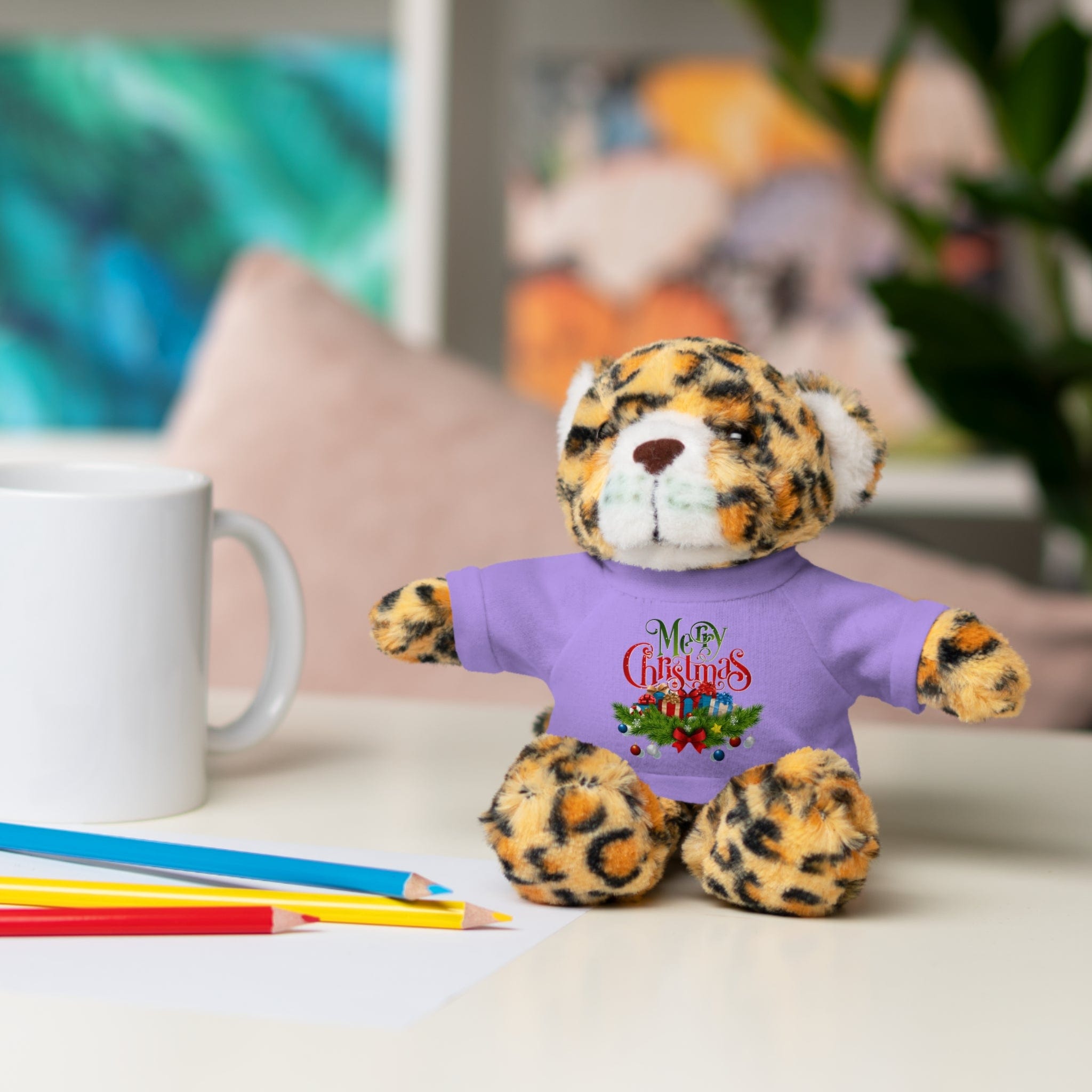 Printify Accessories Cuddly Christmas Companions: Stuffed Animals Adorned in Festive Tee Designs for Holiday Cheer!