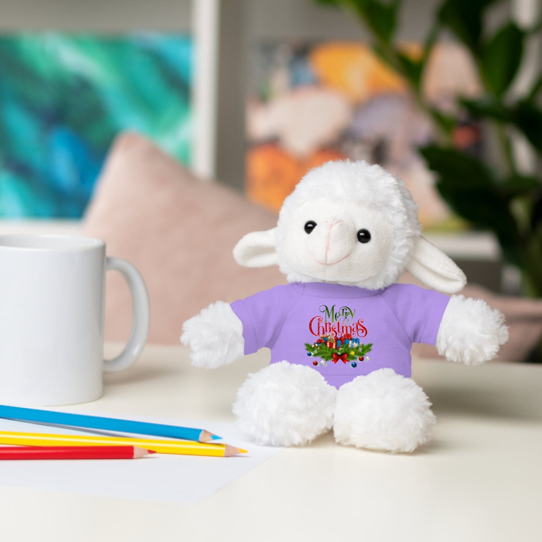 Printify Accessories Cuddly Christmas Companions: Stuffed Animals Adorned in Festive Tee Designs for Holiday Cheer!