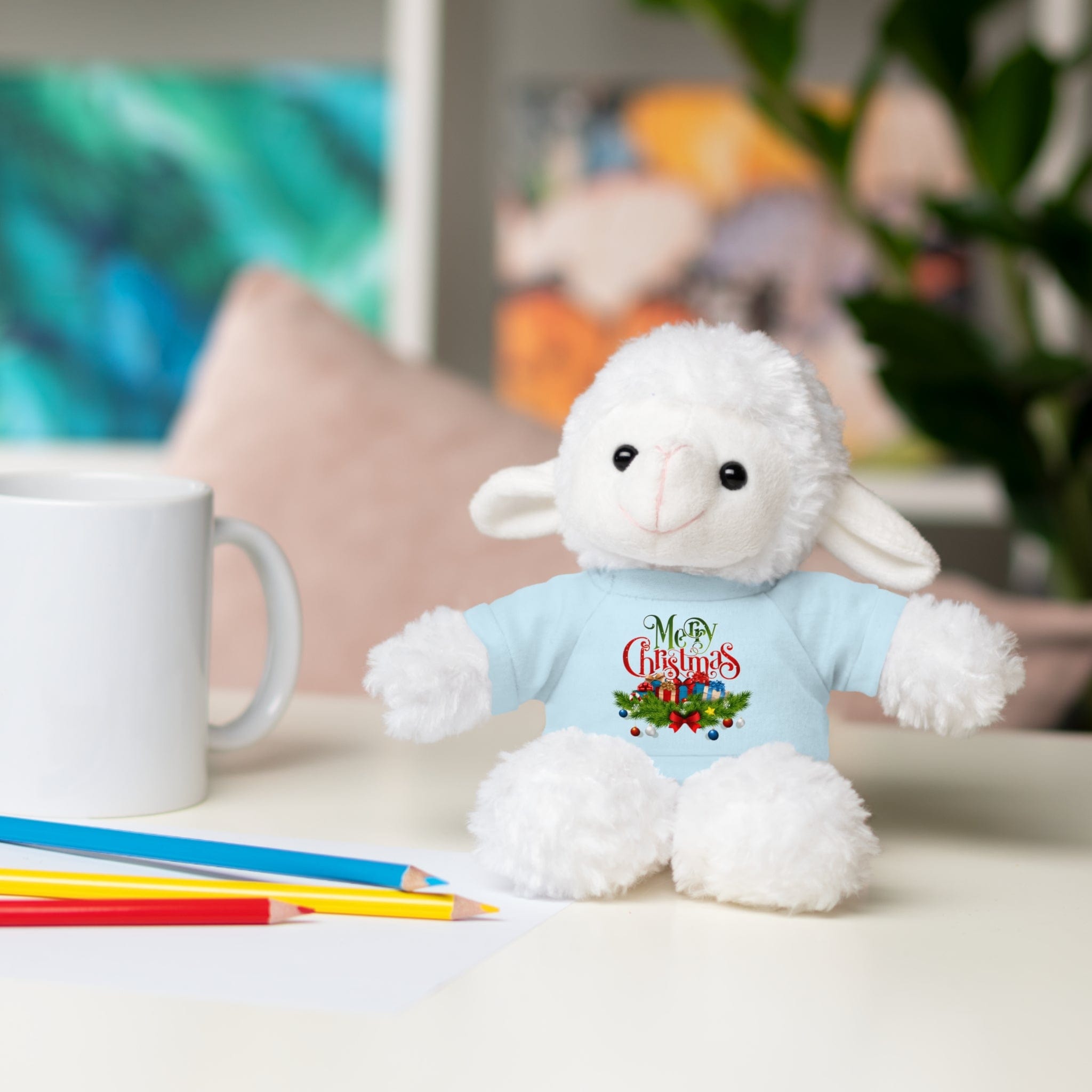 Printify Accessories Cuddly Christmas Companions: Stuffed Animals Adorned in Festive Tee Designs for Holiday Cheer!