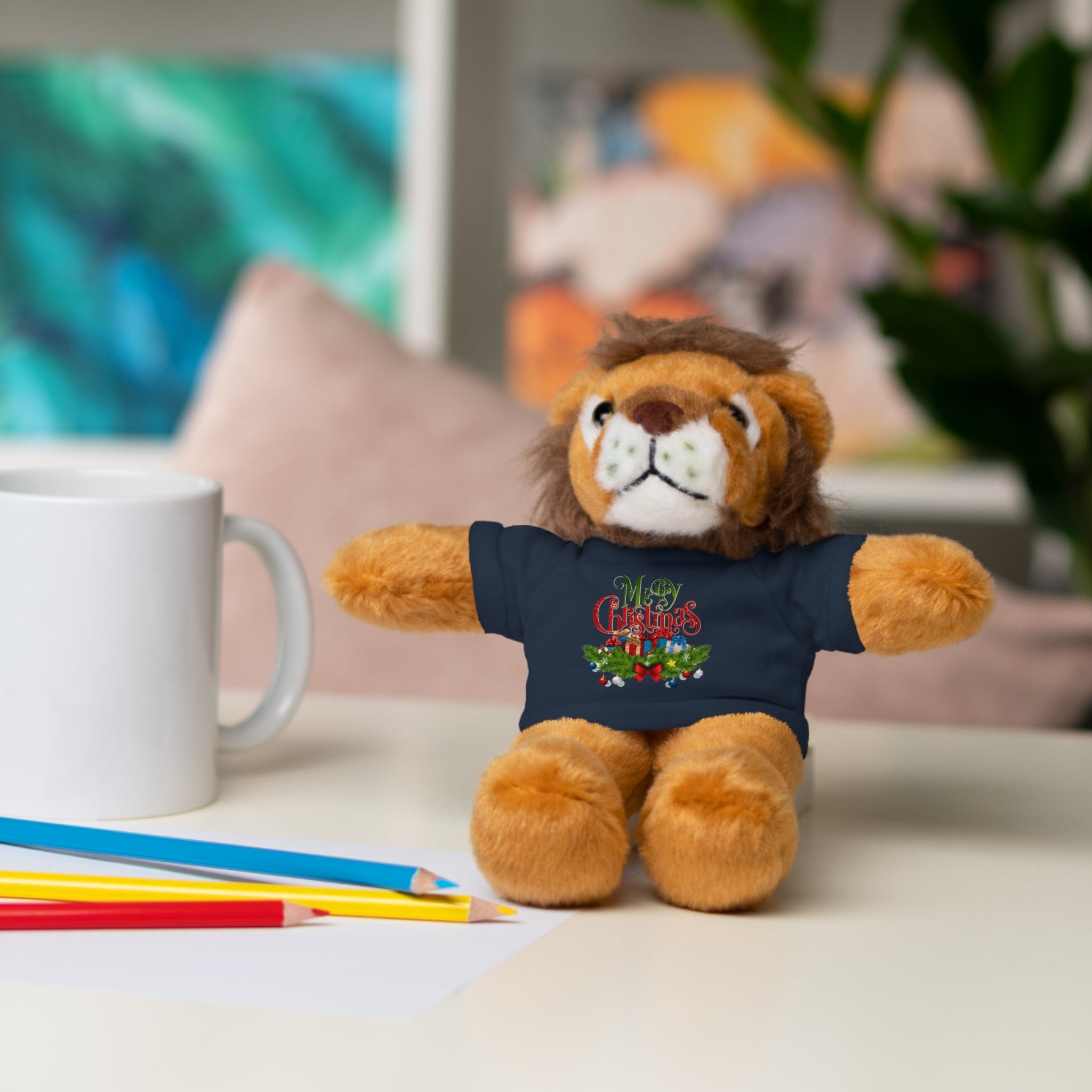 Printify Accessories Cuddly Christmas Companions: Stuffed Animals Adorned in Festive Tee Designs for Holiday Cheer!