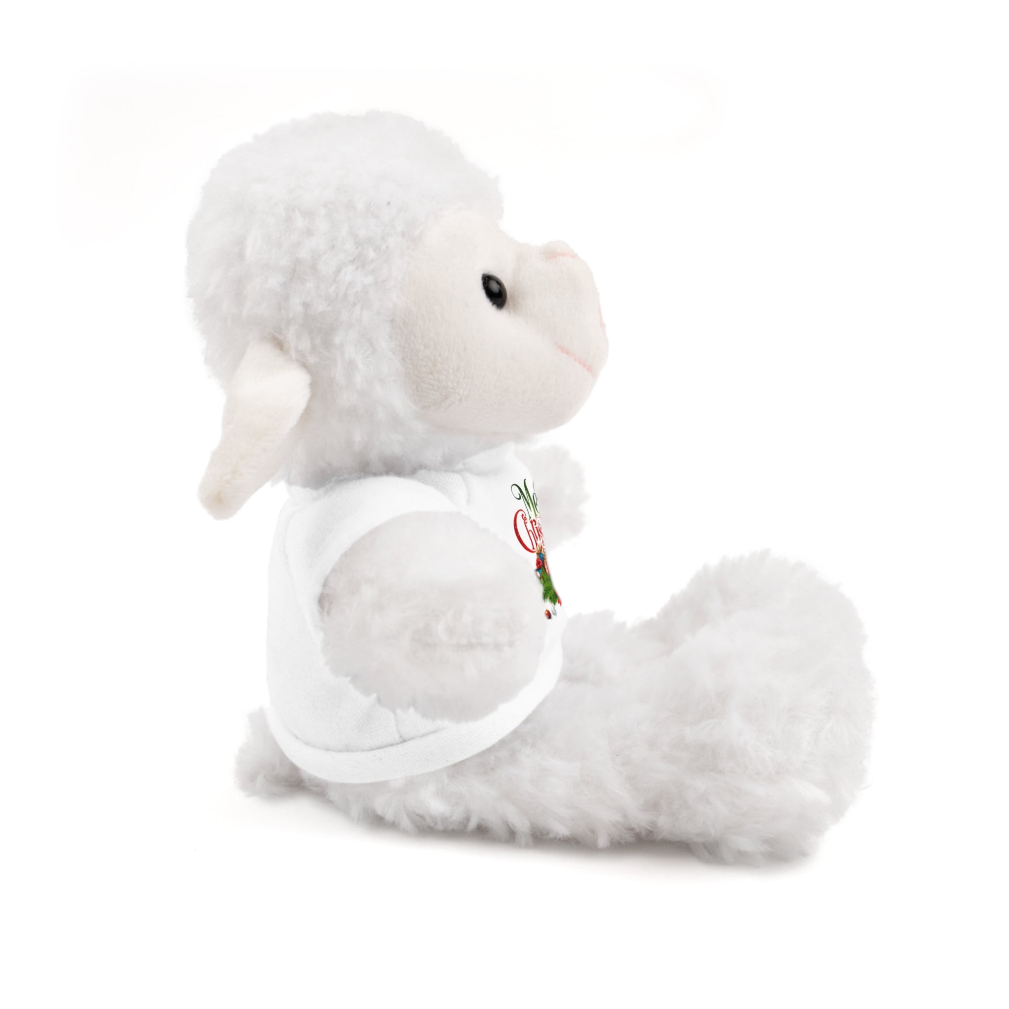 Printify Accessories Cuddly Christmas Companions: Stuffed Animals Adorned in Festive Tee Designs for Holiday Cheer!