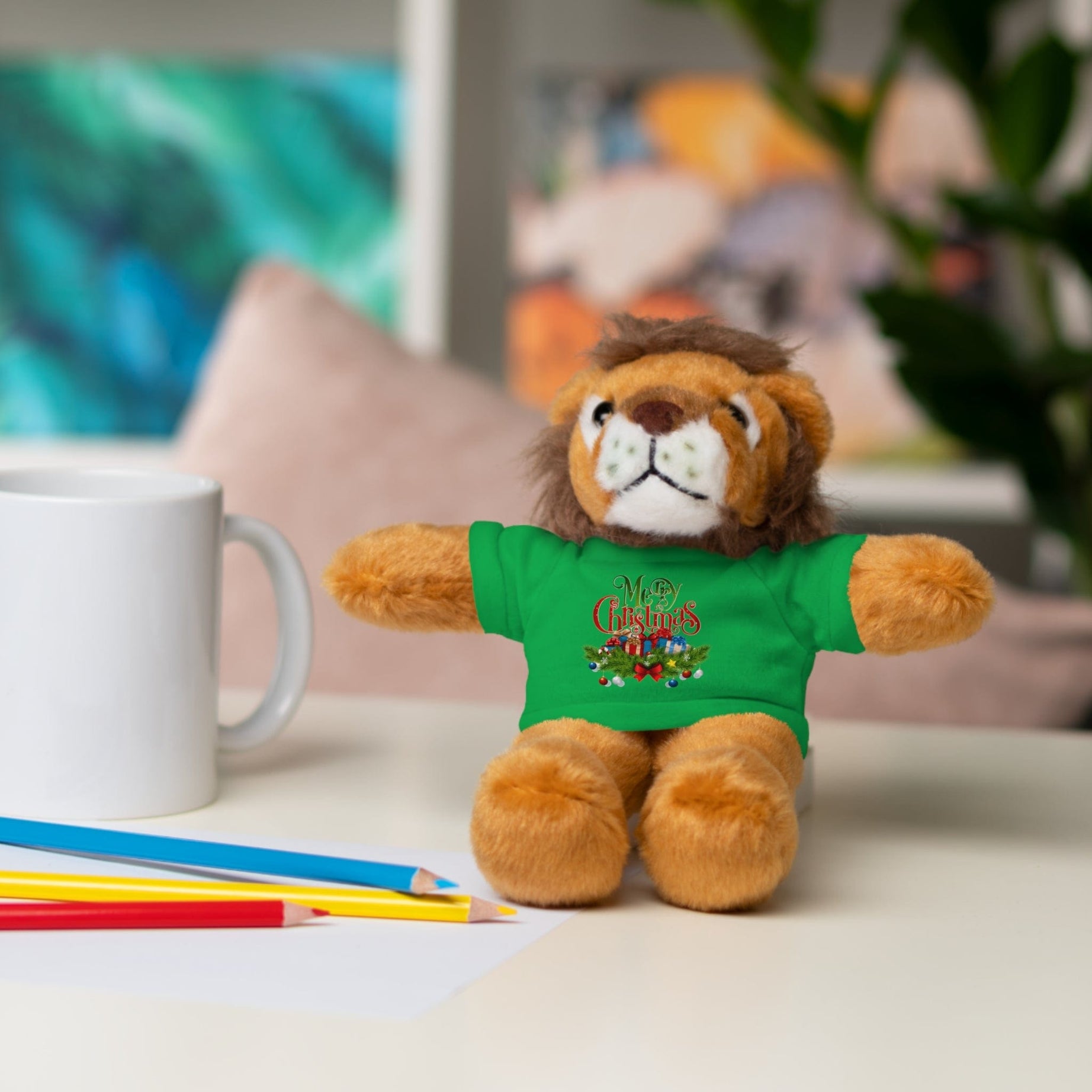 Printify Accessories Cuddly Christmas Companions: Stuffed Animals Adorned in Festive Tee Designs for Holiday Cheer!