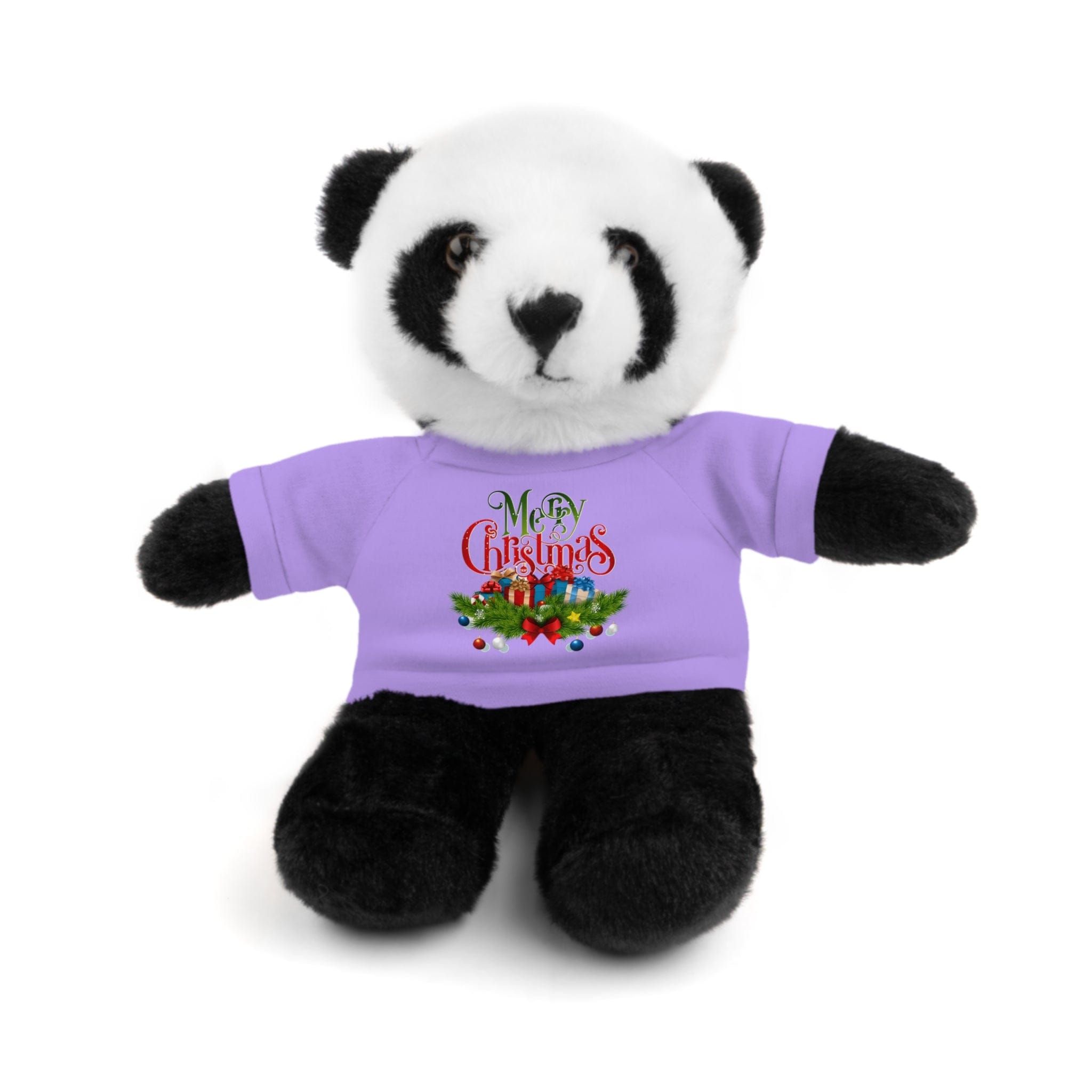 Printify Accessories Lavender / Panda / 8" Cuddly Christmas Companions: Stuffed Animals Adorned in Festive Tee Designs for Holiday Cheer!