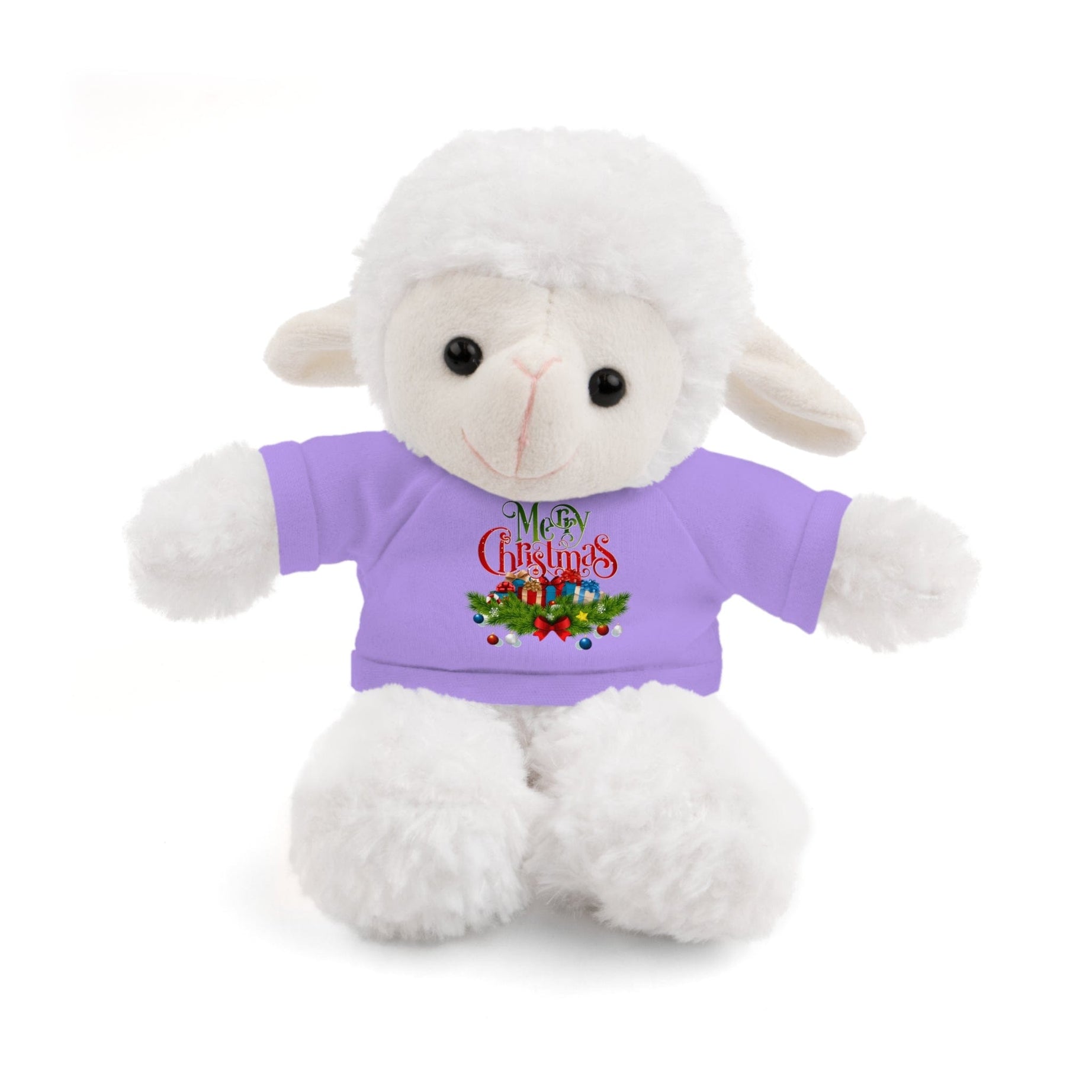 Printify Accessories Lavender / Sheep / 8" Cuddly Christmas Companions: Stuffed Animals Adorned in Festive Tee Designs for Holiday Cheer!