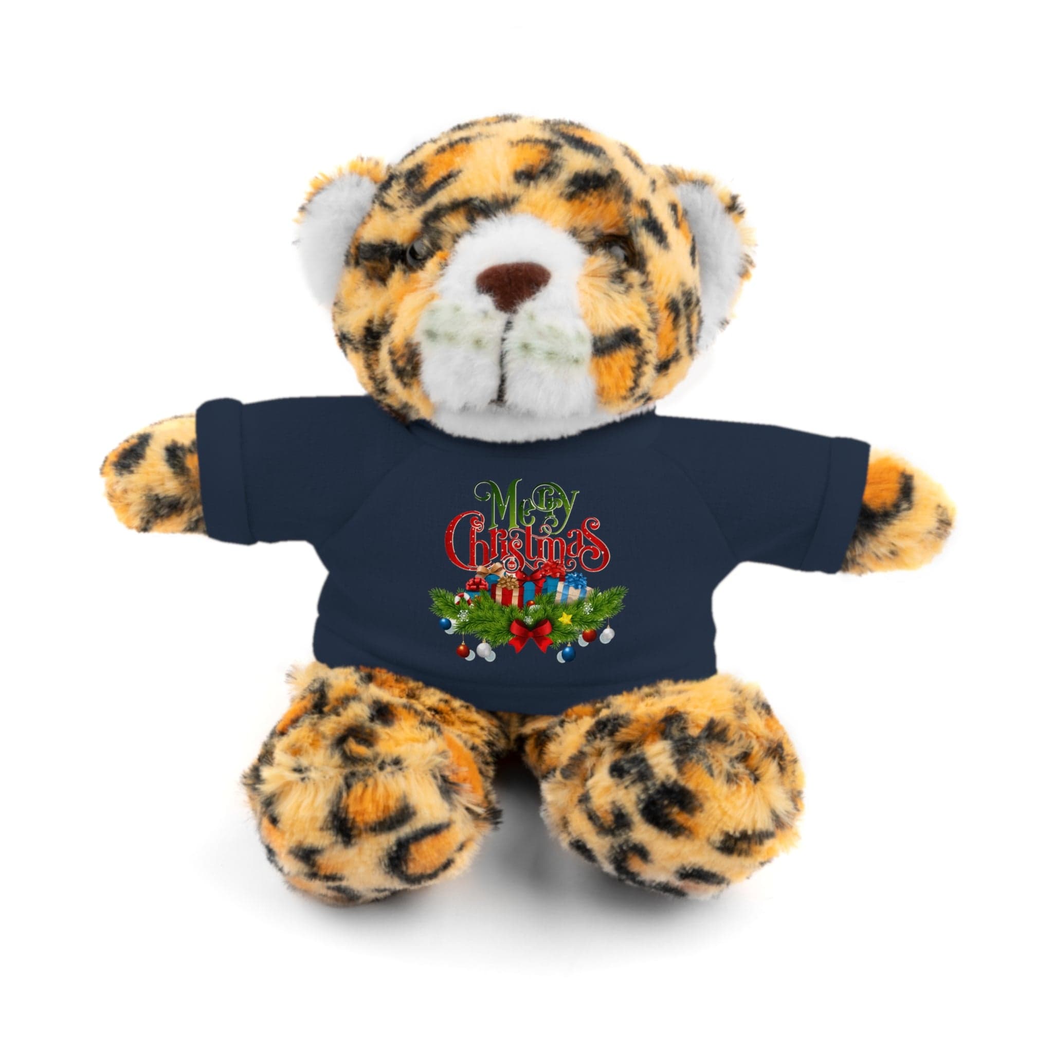 Printify Accessories Navy / Jaguar / 8" Cuddly Christmas Companions: Stuffed Animals Adorned in Festive Tee Designs for Holiday Cheer!