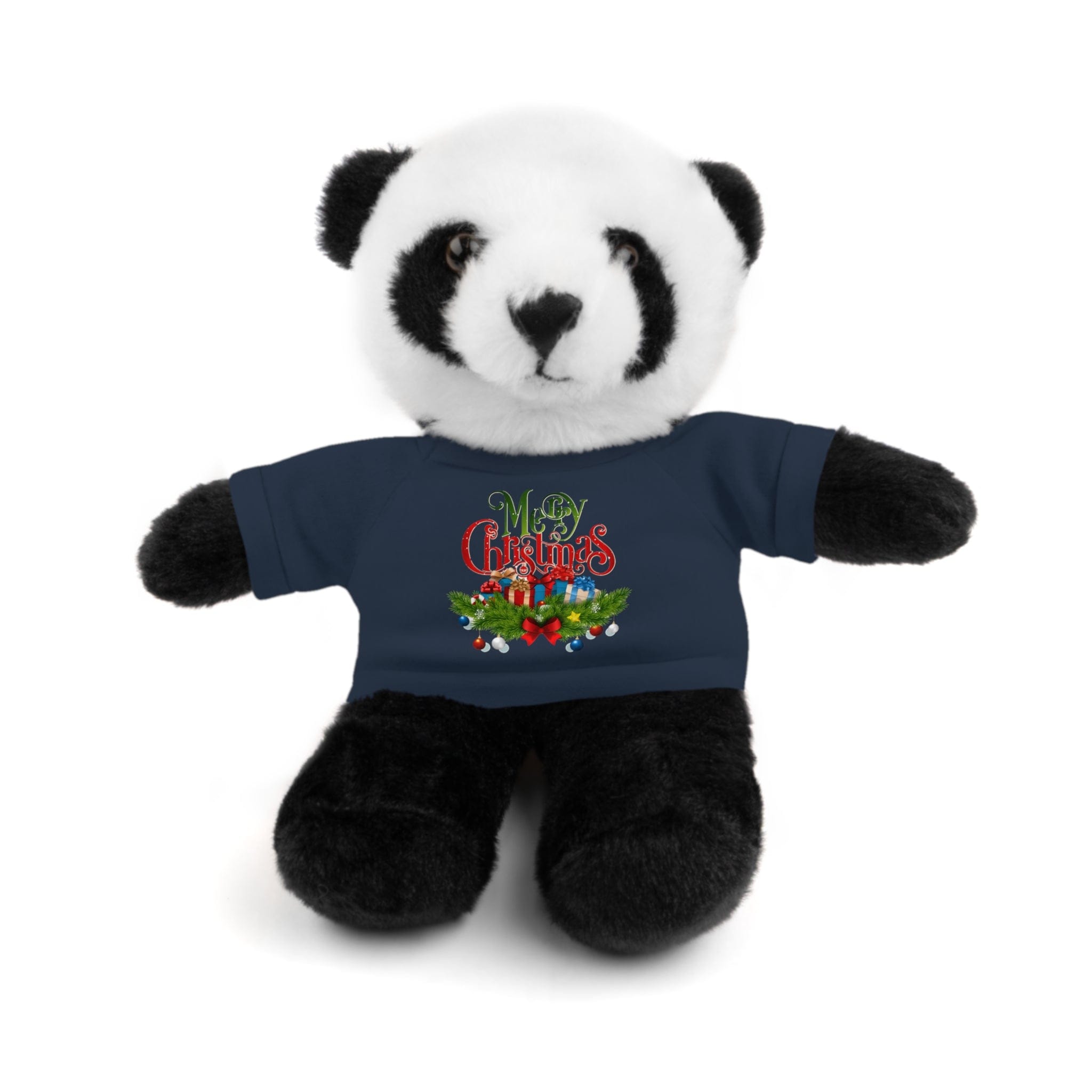Printify Accessories Navy / Panda / 8" Cuddly Christmas Companions: Stuffed Animals Adorned in Festive Tee Designs for Holiday Cheer!
