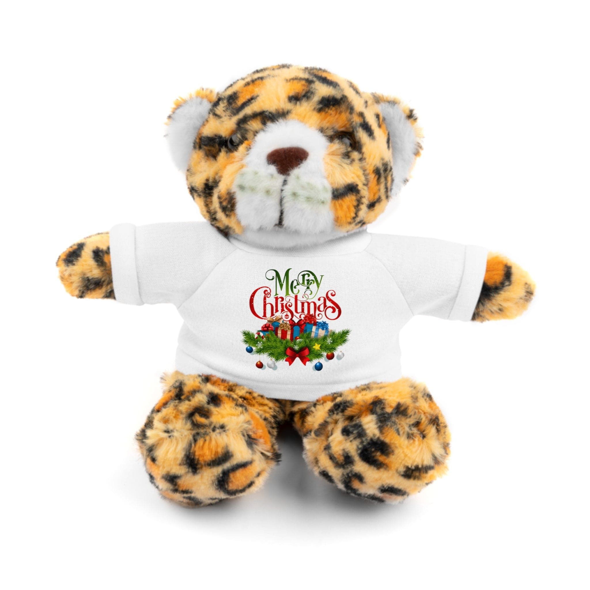 Printify Accessories White / Jaguar / 8" Cuddly Christmas Companions: Stuffed Animals Adorned in Festive Tee Designs for Holiday Cheer!