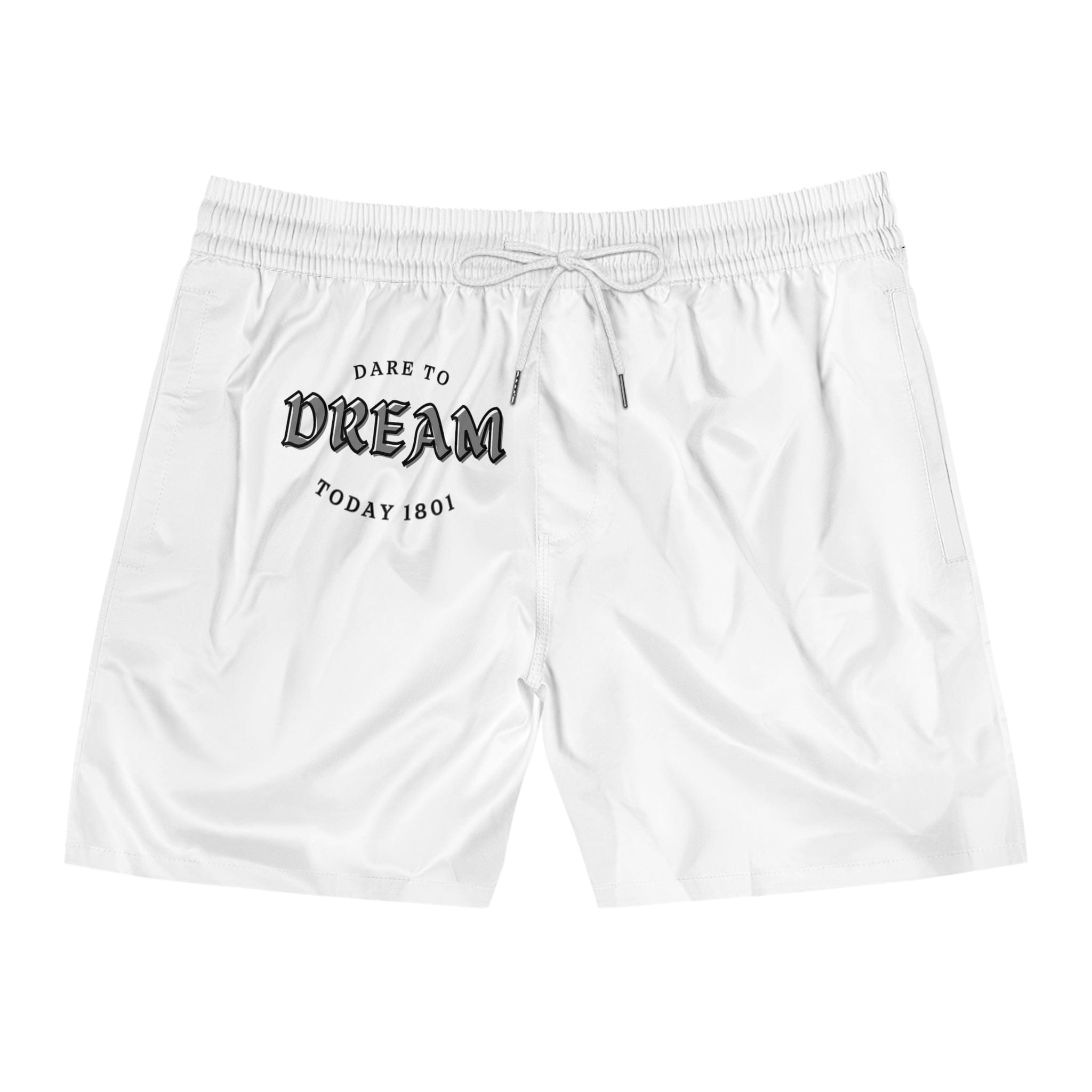 Printify All Over Prints S / White drawstring Dare to dream motivational quotes Men's Mid-Length Swim Shorts (AOP)