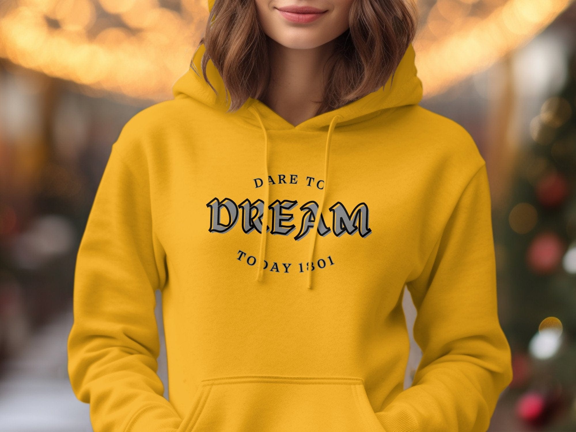 Printify Hoodie Dare to dream today 1801 design Unisex College Hoodie