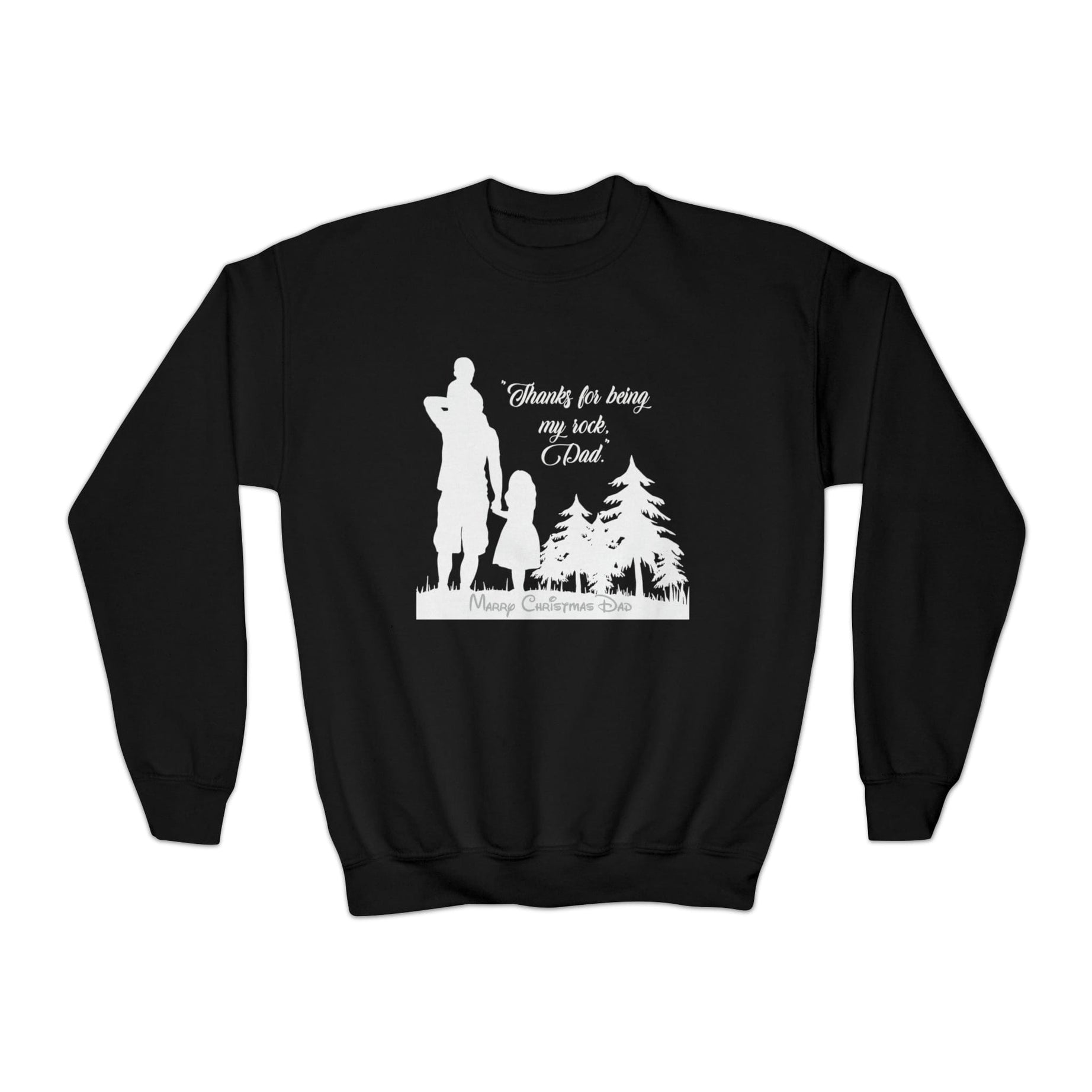 Printify Kids clothes Jingle All the Way with Dad's Christmas Love - Youth Crewneck Sweatshirt