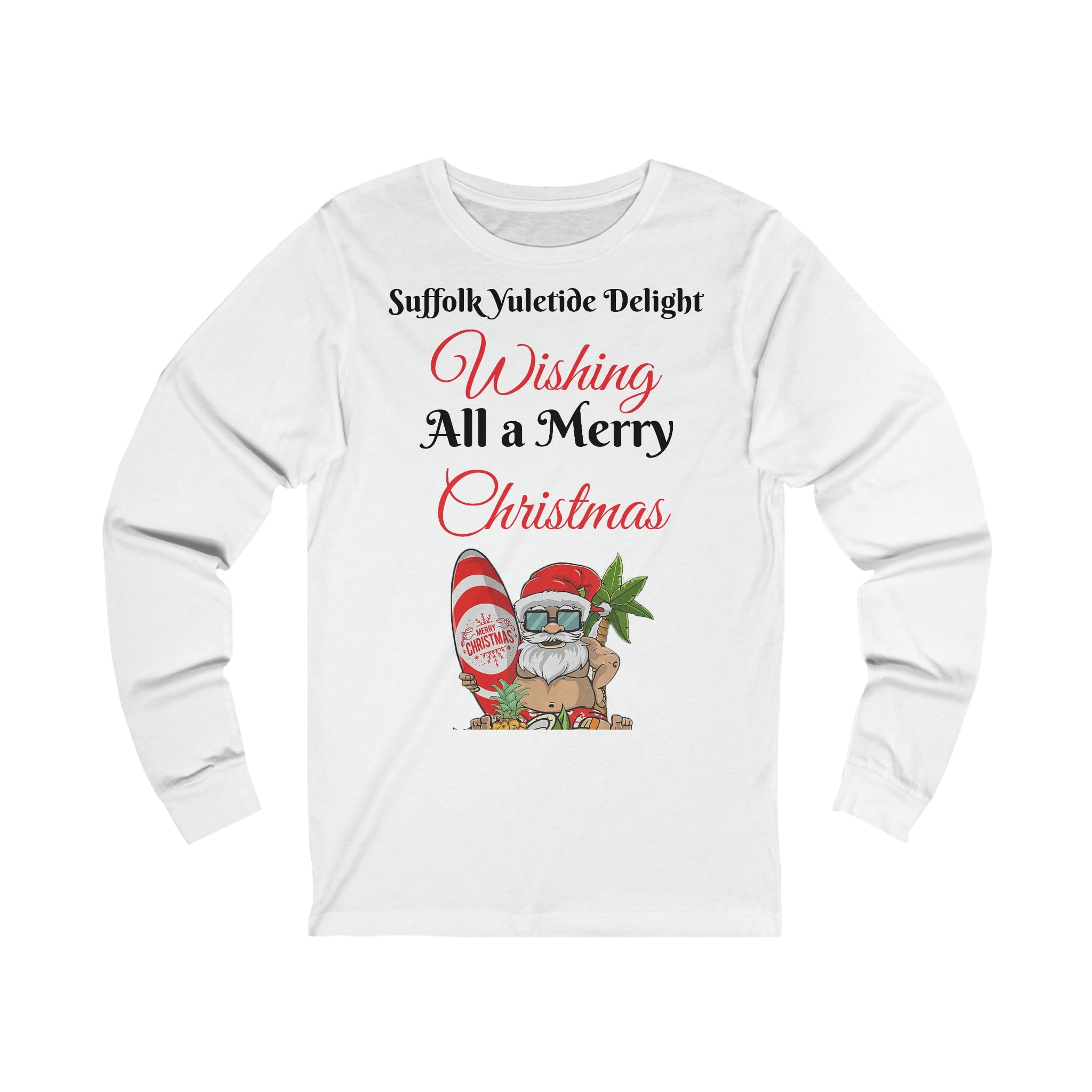 Printify Long-sleeve S / White Suffolk's Style: Cozy Unisex Tees Spreading Christmas Joy and Warmth!
