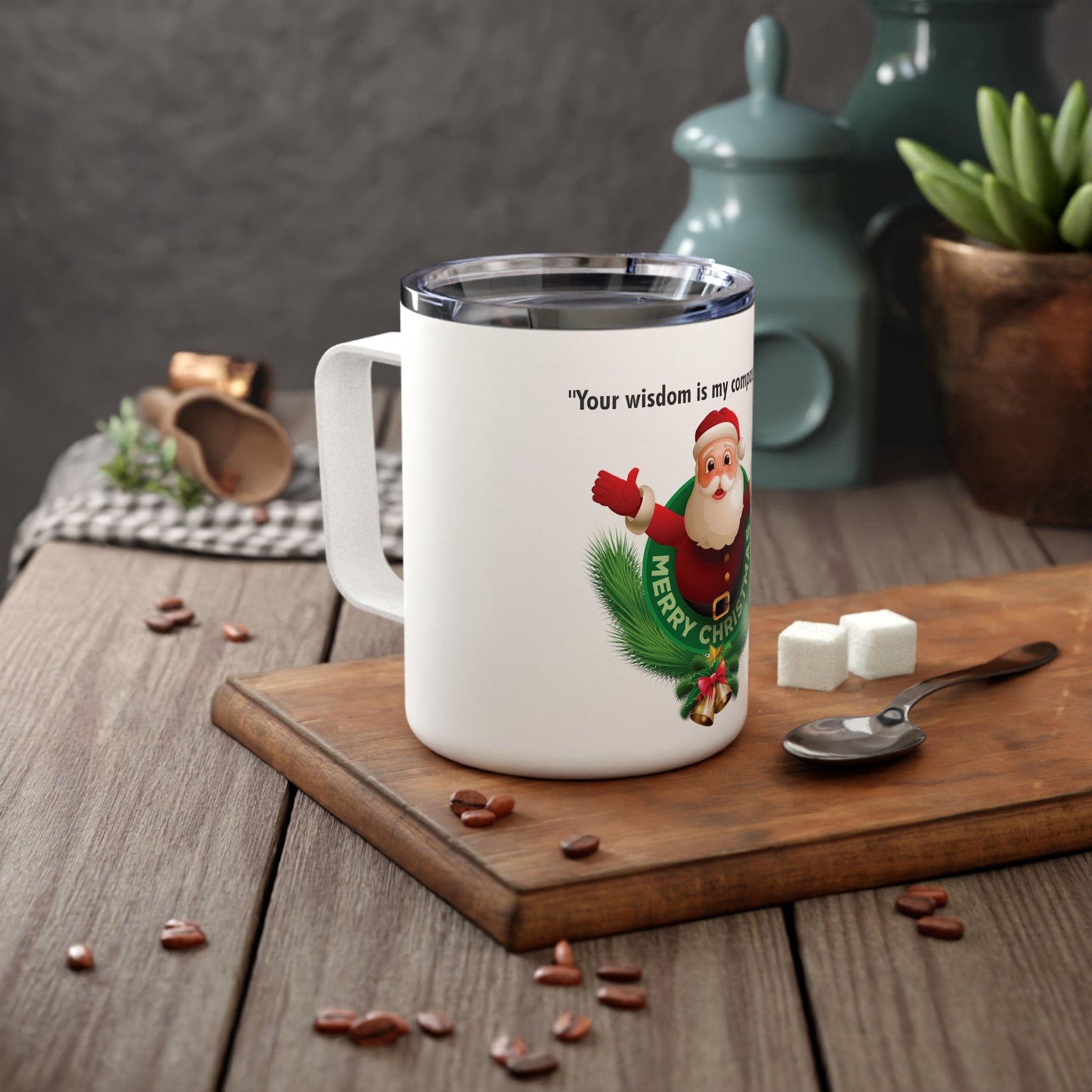 Printify Mug 10oz / White Dad's Guiding Wisdom: Navigating Life with Love Insulated Coffee Mug, 10oz