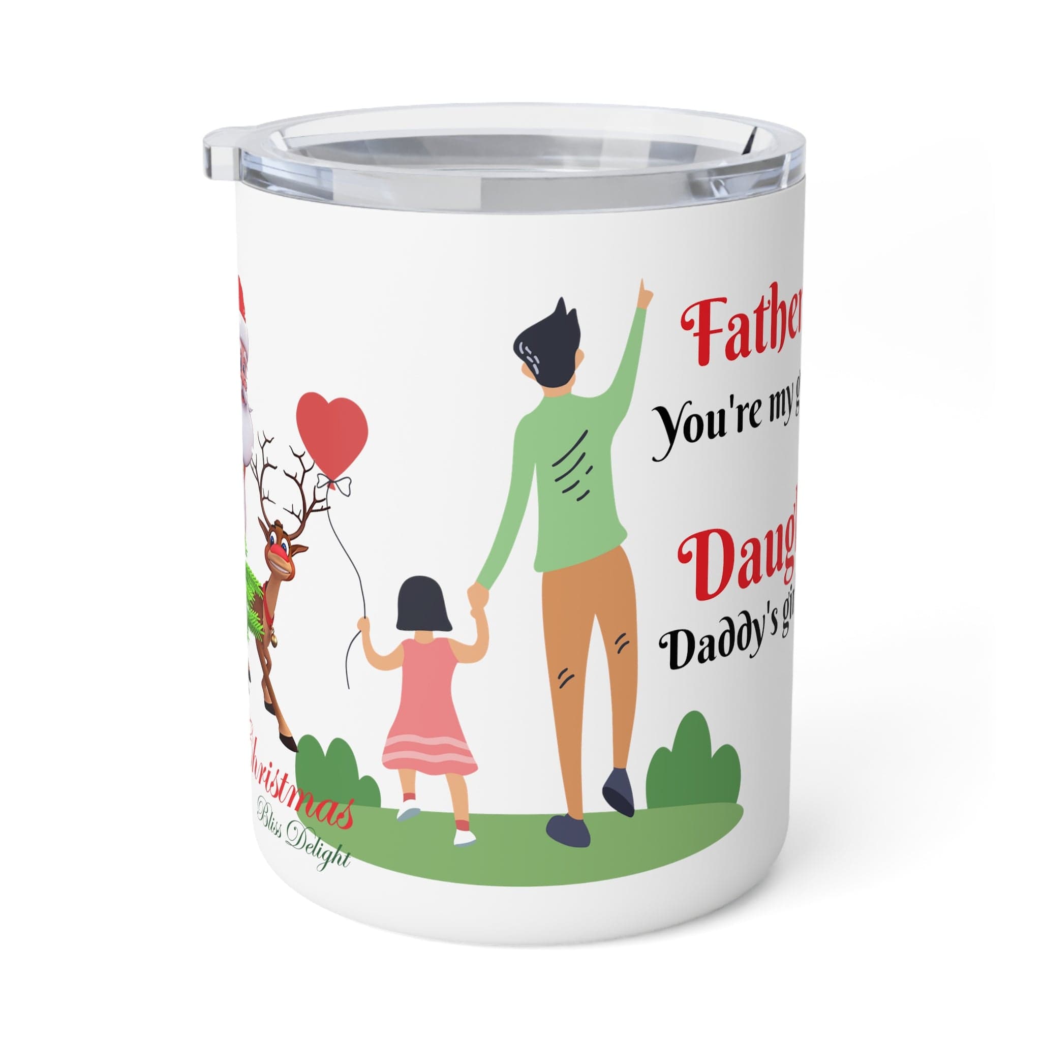 Printify Mug 10oz / White Sweet Conversation between Father & Daughter designed on Insulated Coffee Mug