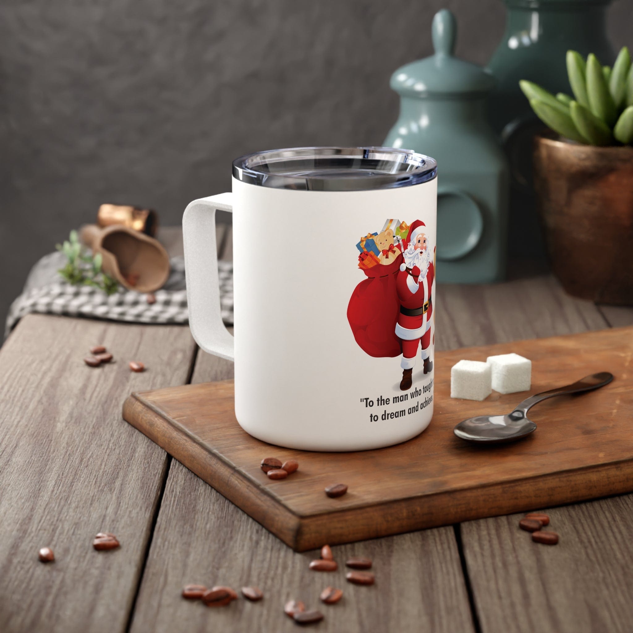 Printify Mug 10oz / White To the man who taught me to dream and achieve Insulated Coffee Mug, 10oz