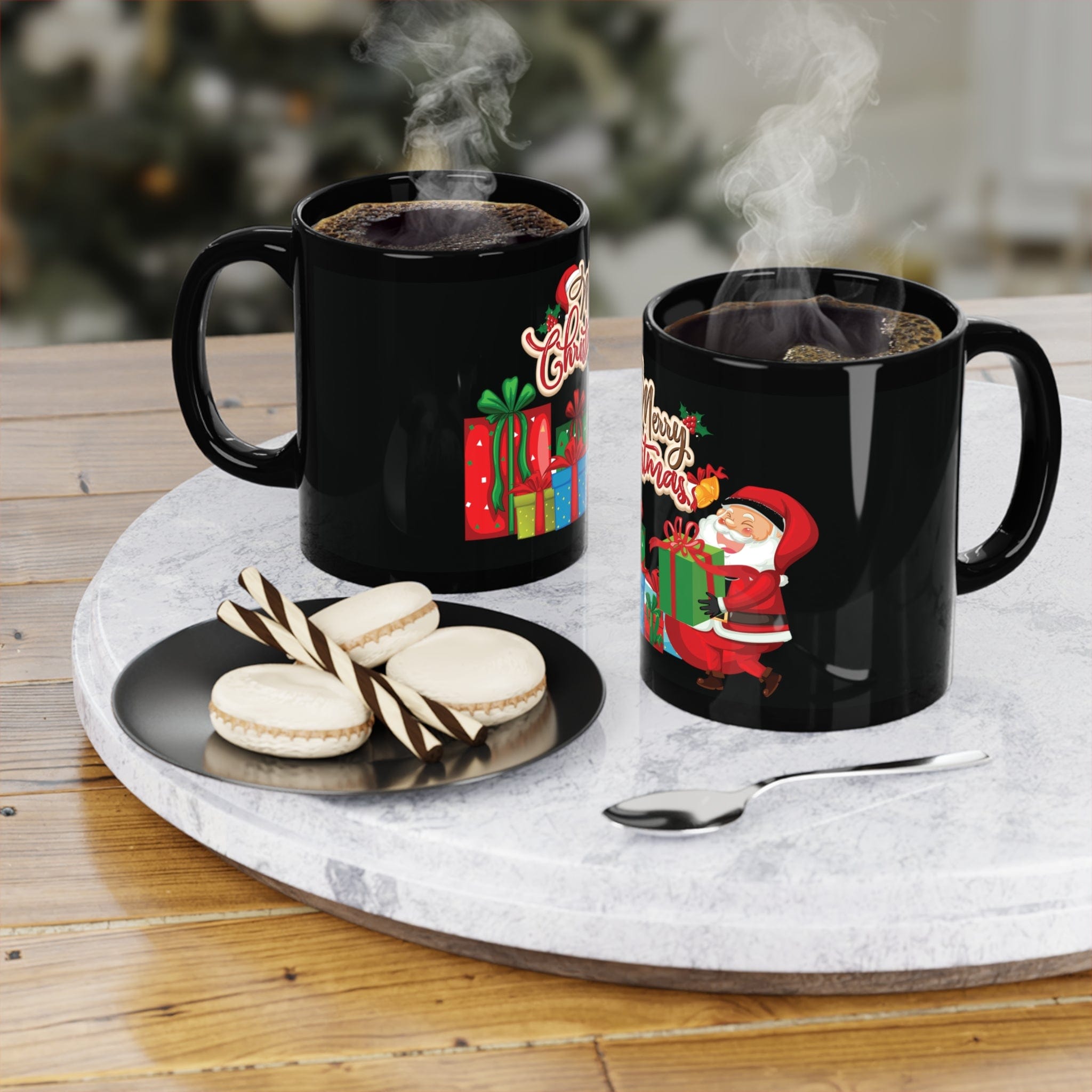 Printify Mug 11oz / Black Beautiful Christmas Black Coffee Mug