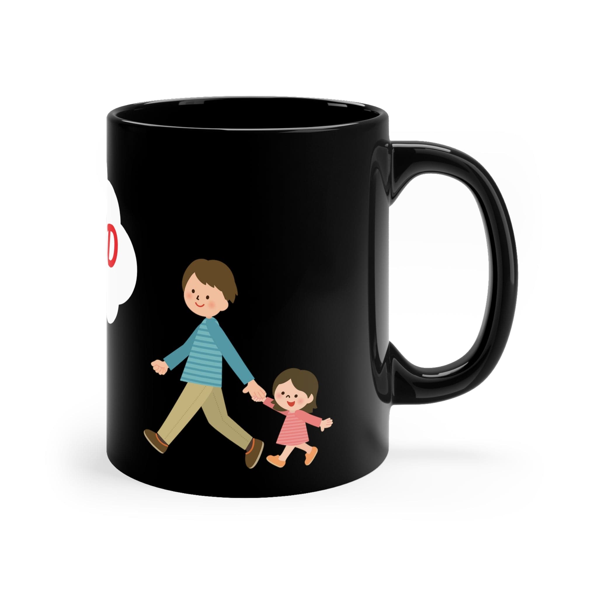 Printify Mug 11oz Cozy Moments: 15oz Black Mug Featuring Santa's Approval of Daddy-Daughter Bond