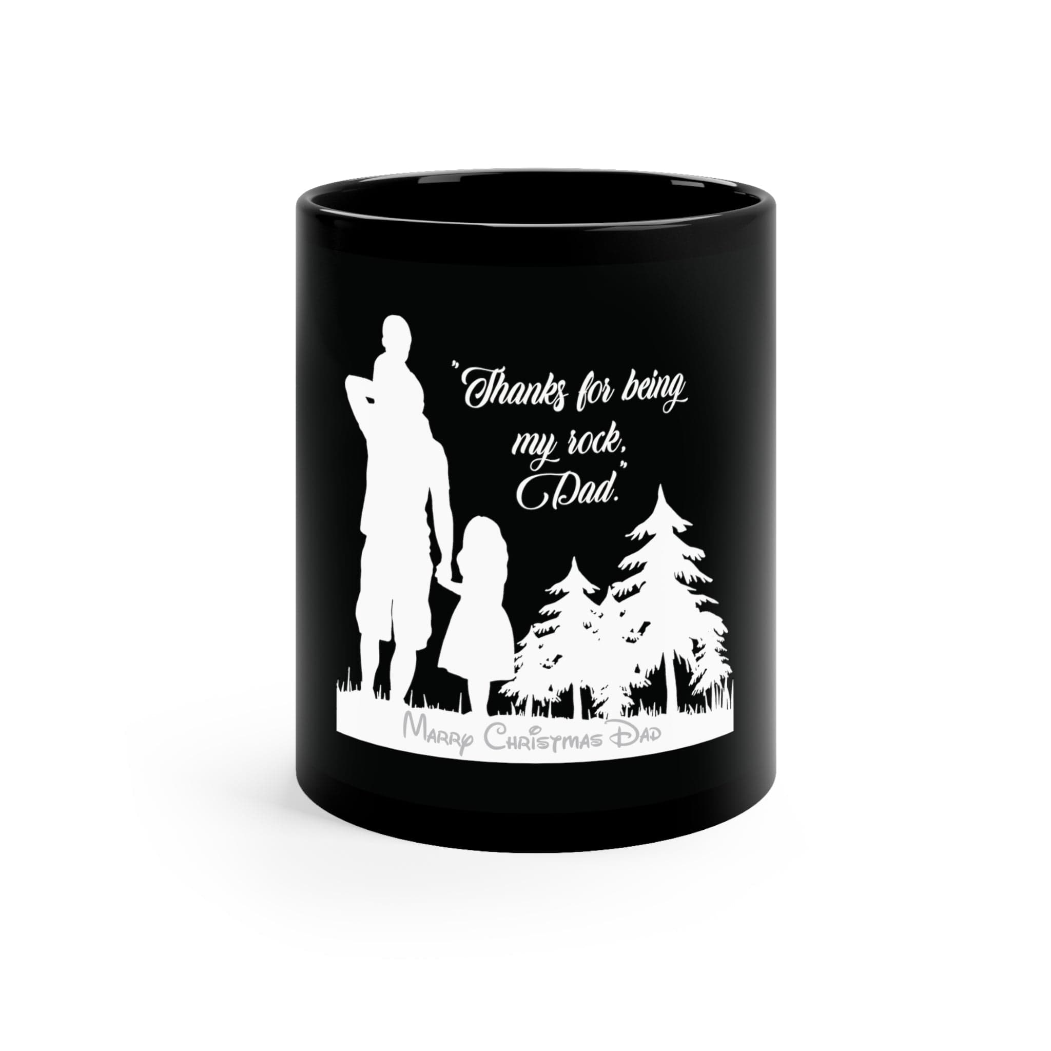 Printify Mug 11oz Dad with kids Christmas designed 11oz Black Mug