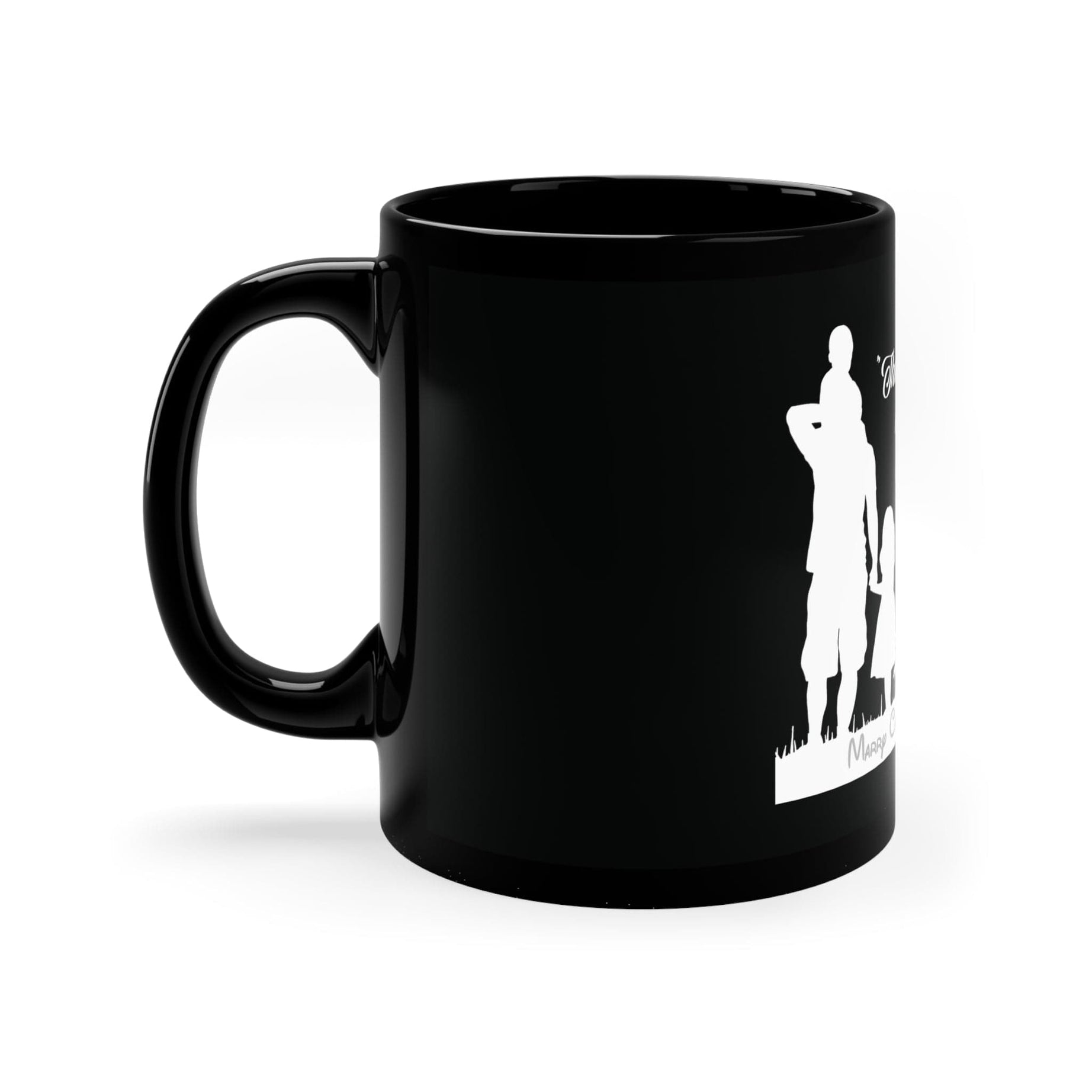 Printify Mug 11oz Dad with kids Christmas designed 11oz Black Mug