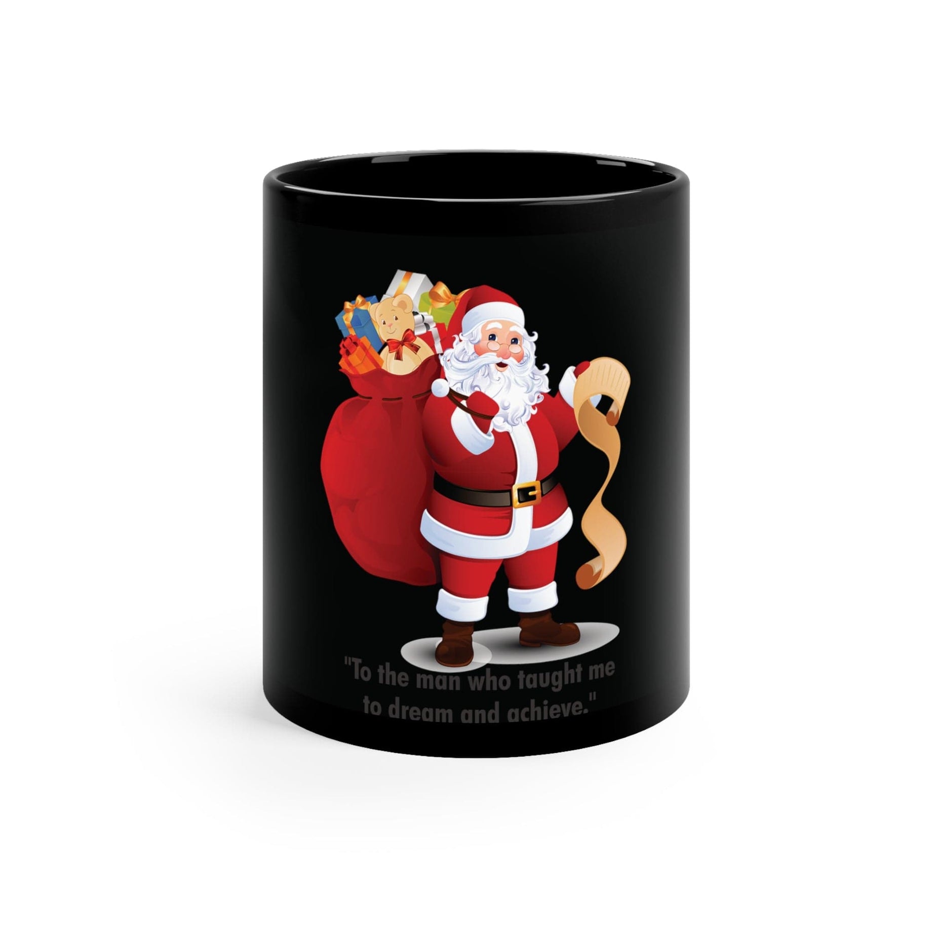 Printify Mug 11oz Jolly Sips and Santa Wishes: Festive 11oz Christmas black Mug