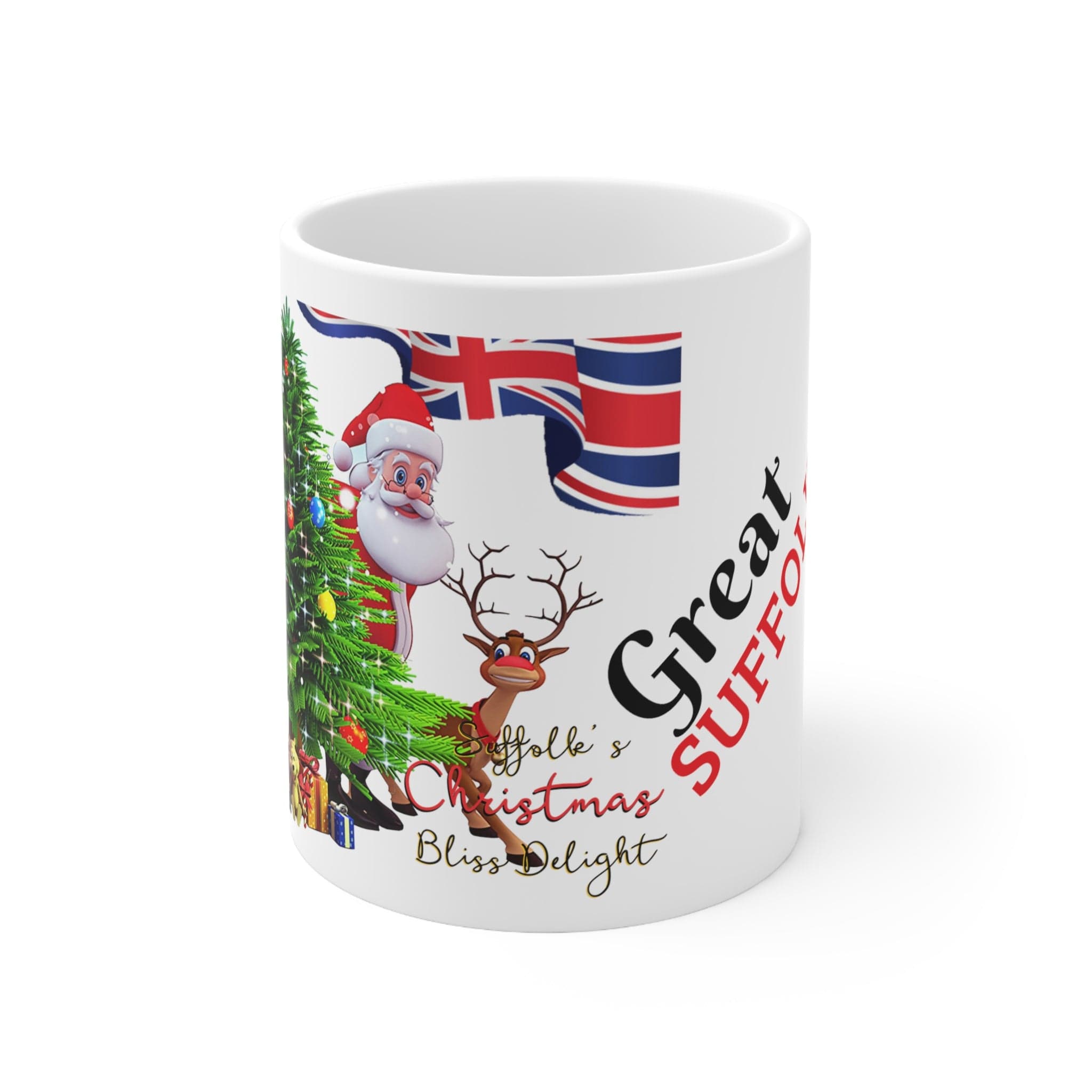 Printify Mug 11oz Suffolk's Cheers: 11oz Ceramic Mugs Overflowing with Christmas Warmth for Our Wonderful Suffolk Community
