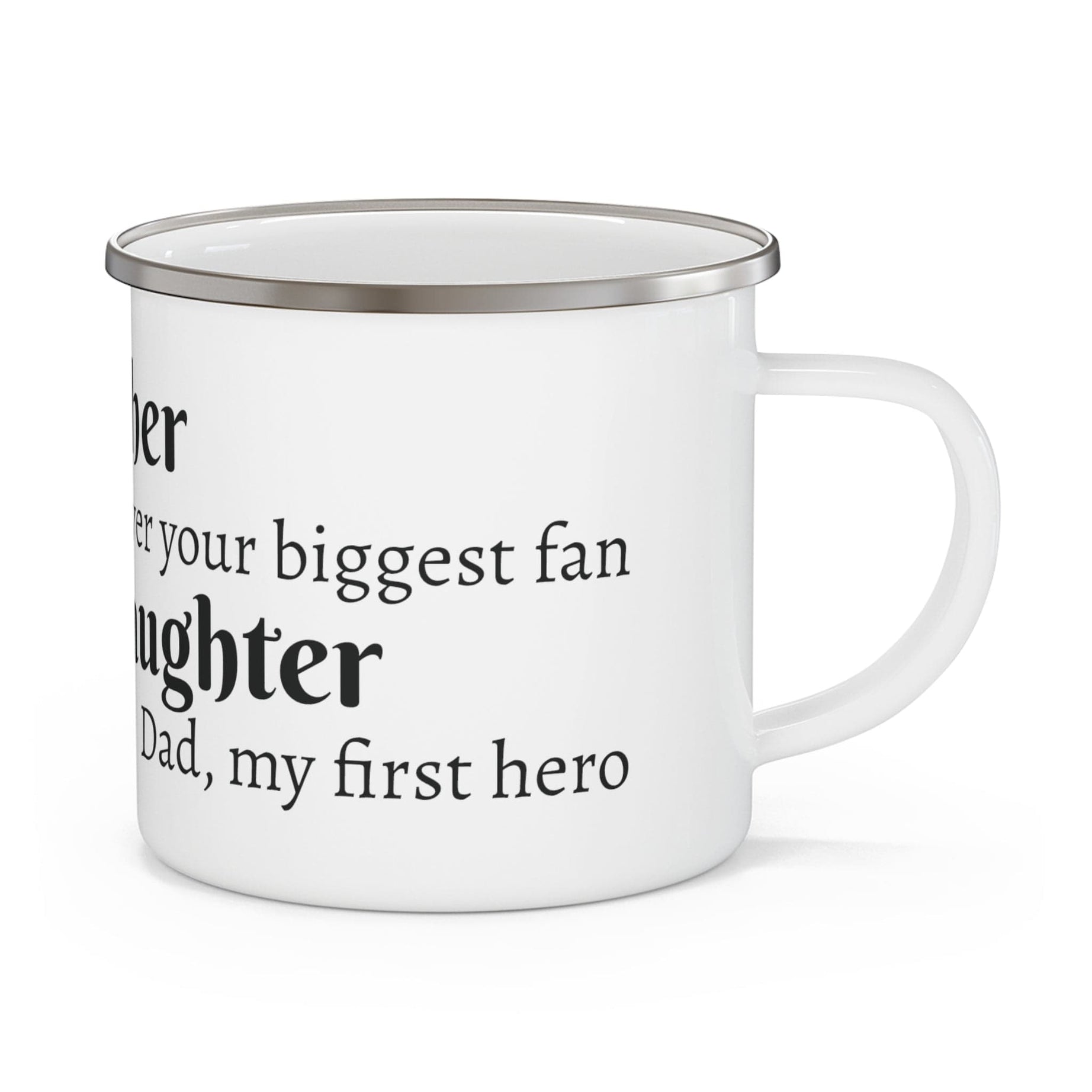 Printify Mug 12oz Dad & Daughter: Fireside Chats on Enamel - A Journey of Love and Laughter