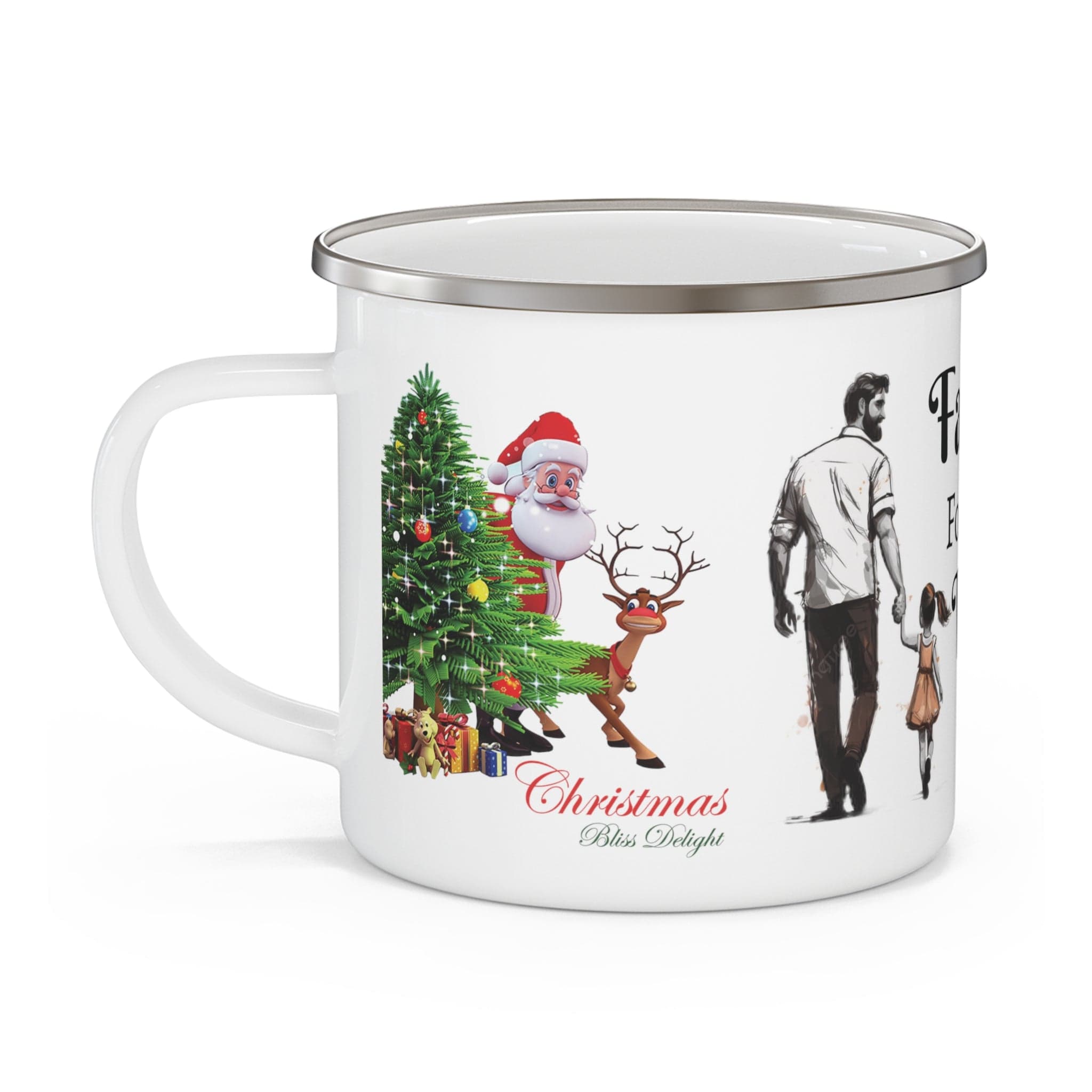 Printify Mug 12oz Dad & Daughter: Fireside Chats on Enamel - A Journey of Love and Laughter