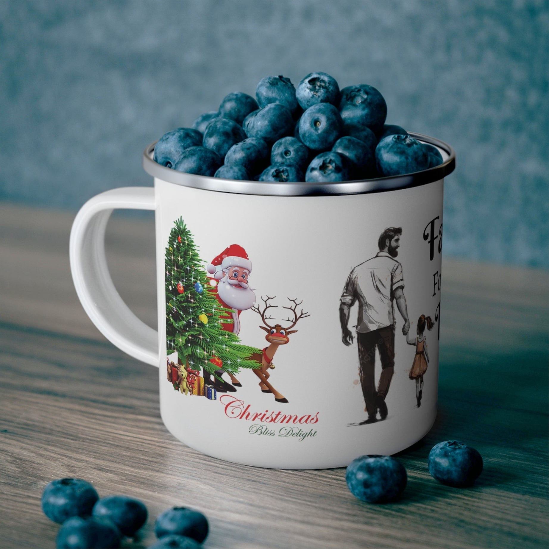 Printify Mug 12oz Dad & Daughter: Fireside Chats on Enamel - A Journey of Love and Laughter