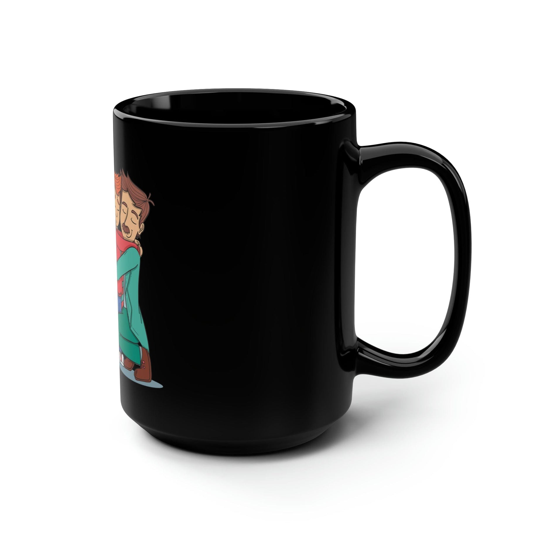 Printify Mug 15oz A Cup of Love: Christmas Mugs for the Best Dad and Son Black Mug, 15oz