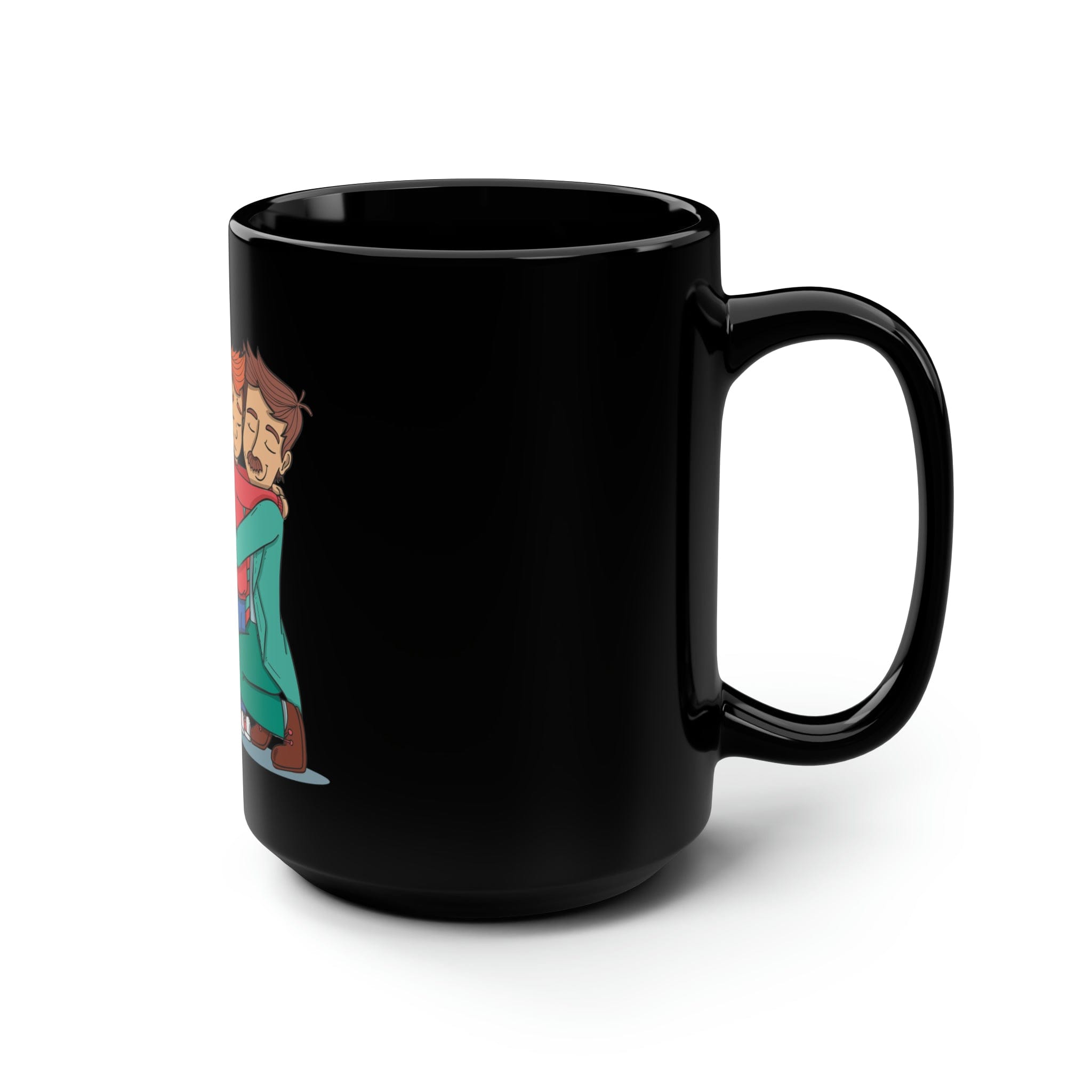 Printify Mug 15oz A Cup of Love: Christmas Mugs for the Best Dad and Son Black Mug, 15oz