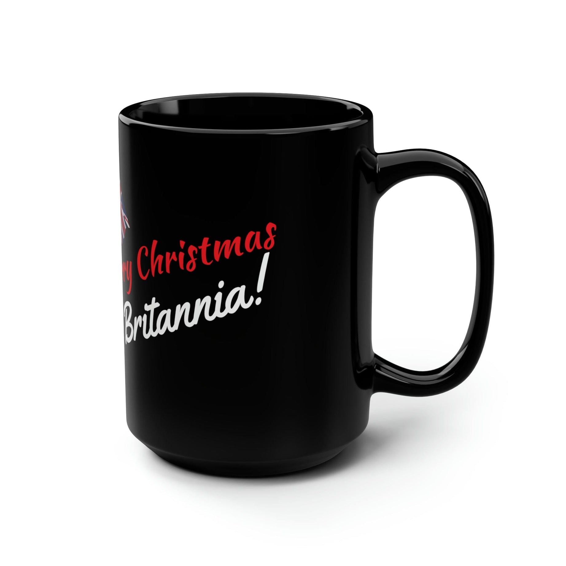 Printify Mug 15oz Christmas wishes to Britannia on Black Mug with outstanding design