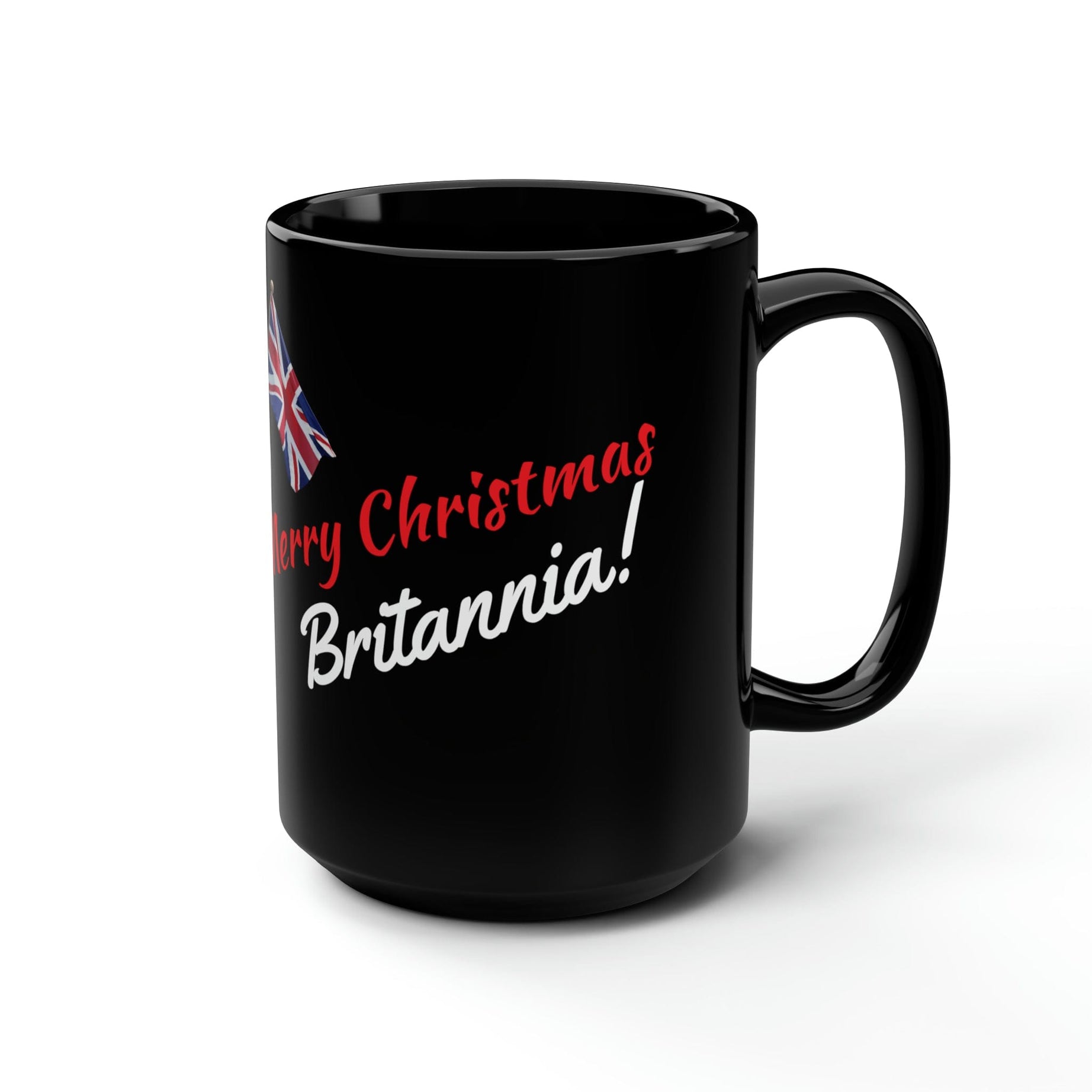 Printify Mug 15oz Christmas wishes to Britannia on Black Mug with outstanding design