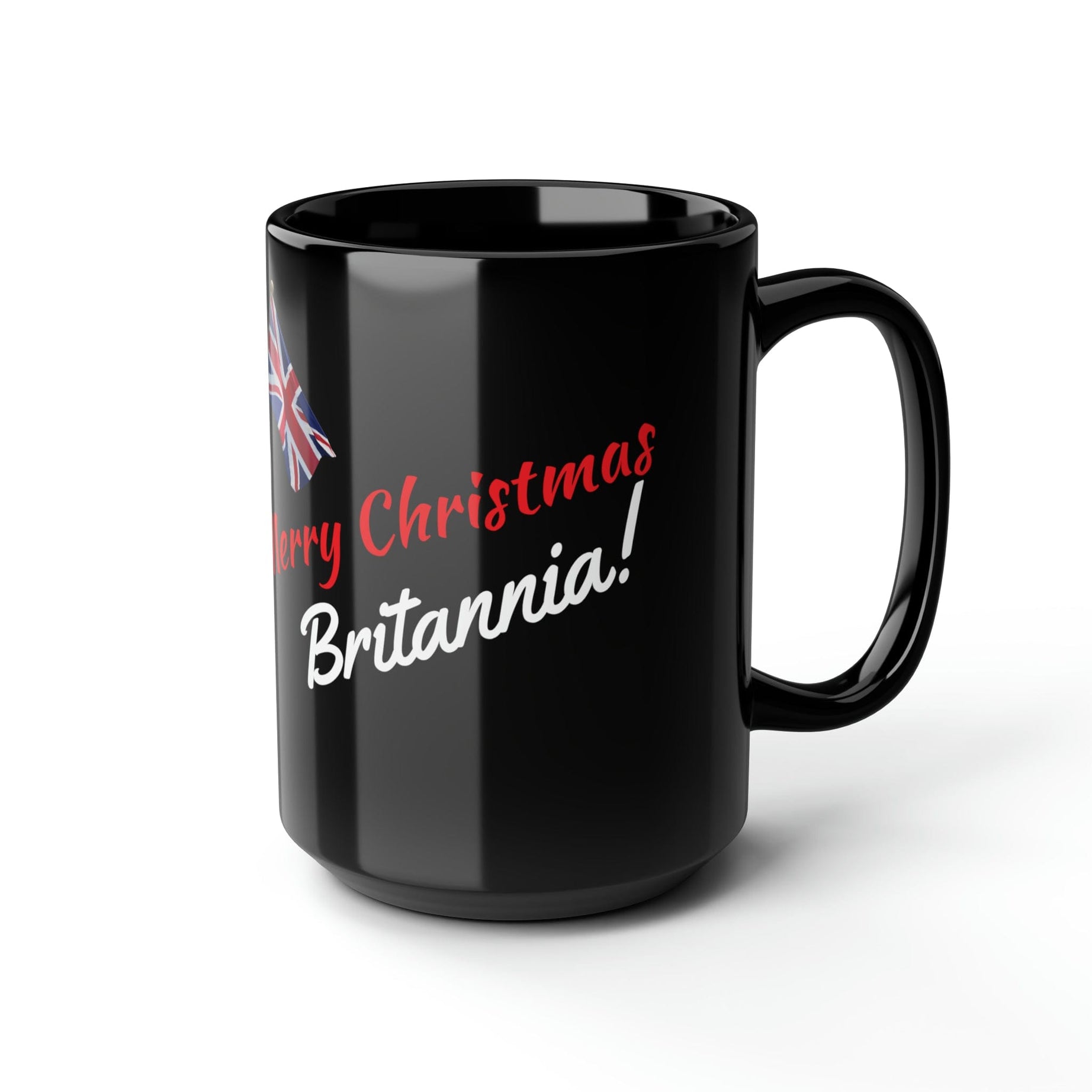 Printify Mug 15oz Christmas wishes to Britannia on Black Mug with outstanding design