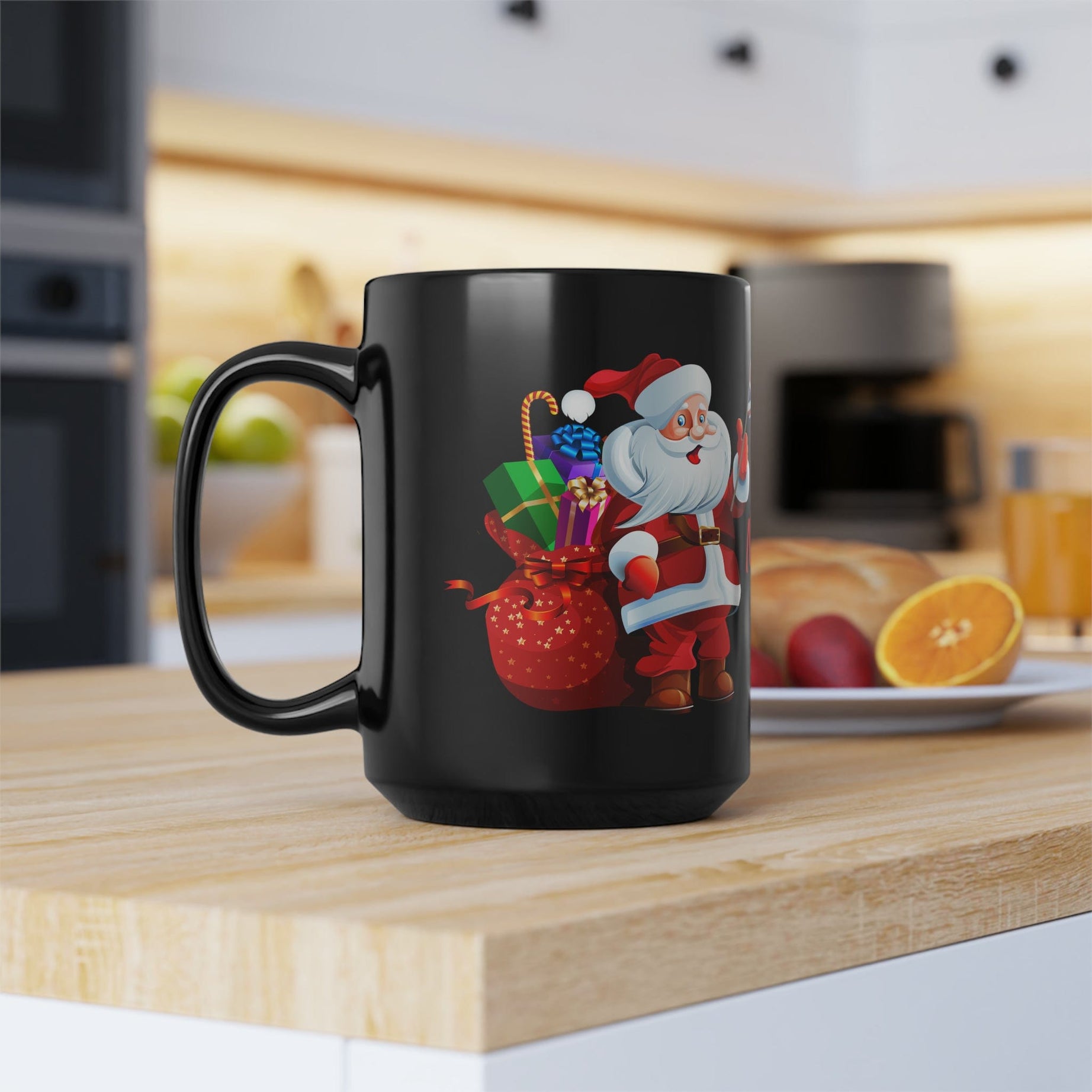 Printify Mug 15oz Christmas wishes to Britannia on Black Mug with outstanding design