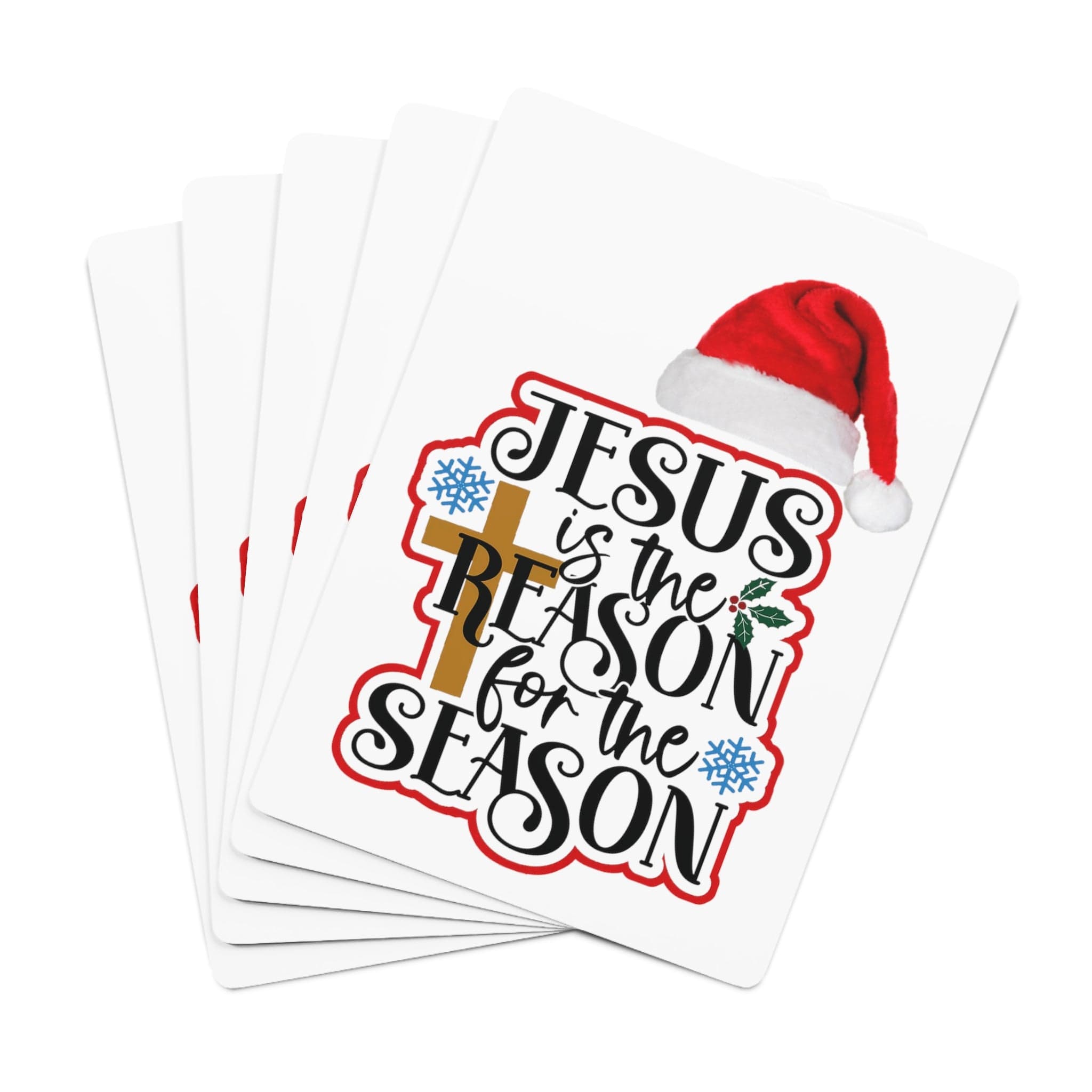 Printify Paper products 2.47" x 3.47" / White / Semi Glossy Christmas designed Custom Poker Cards