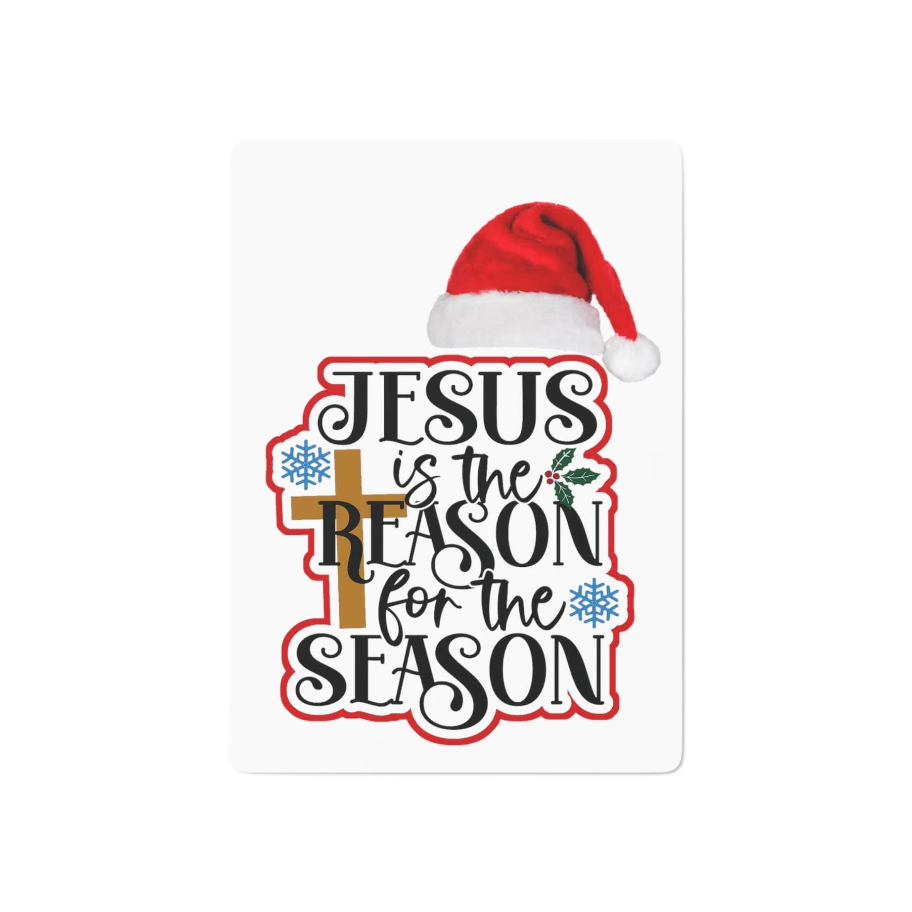 Printify Paper products 2.47" x 3.47" / White / Semi Glossy Christmas designed Custom Poker Cards