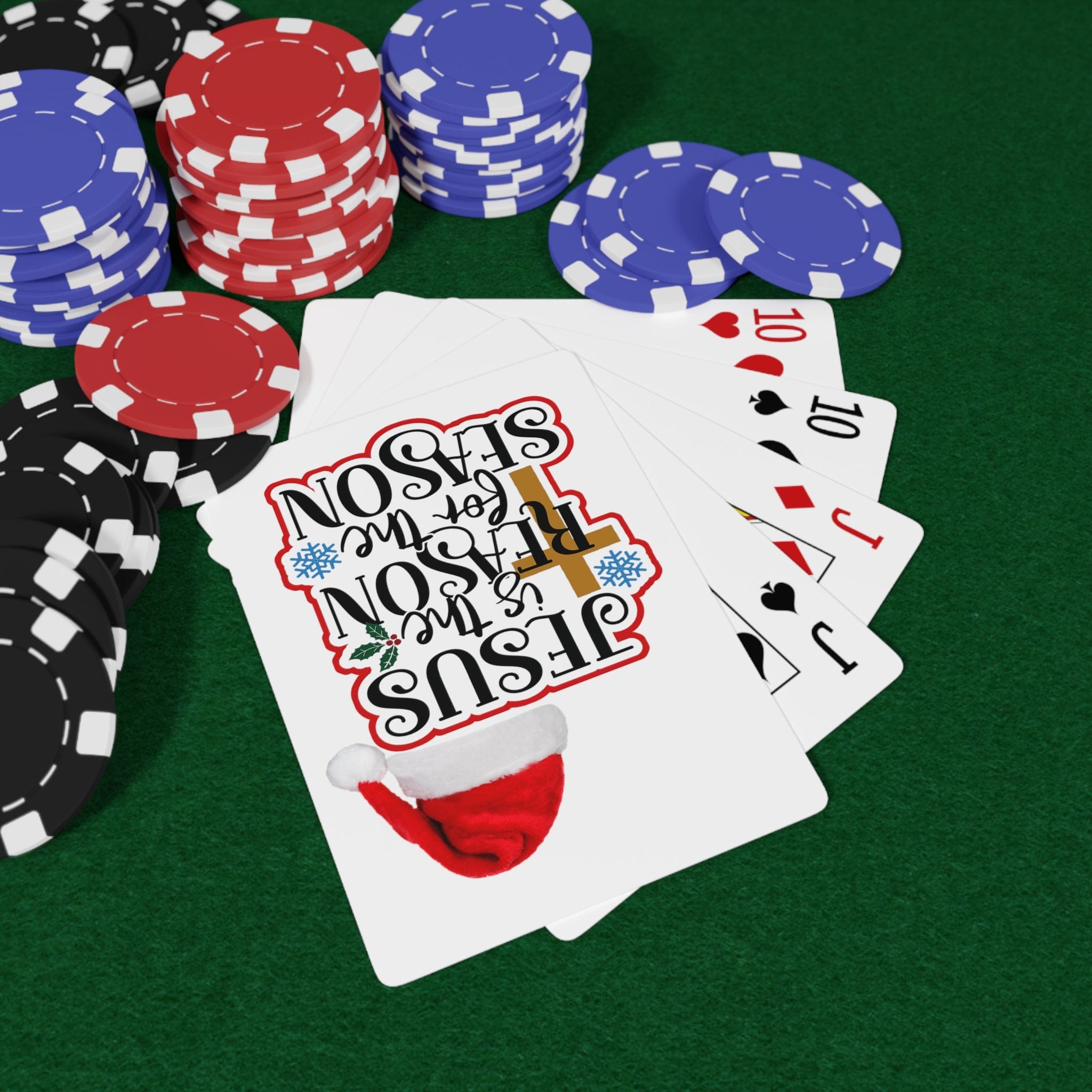 Printify Paper products 2.47" x 3.47" / White / Semi Glossy Christmas designed Custom Poker Cards